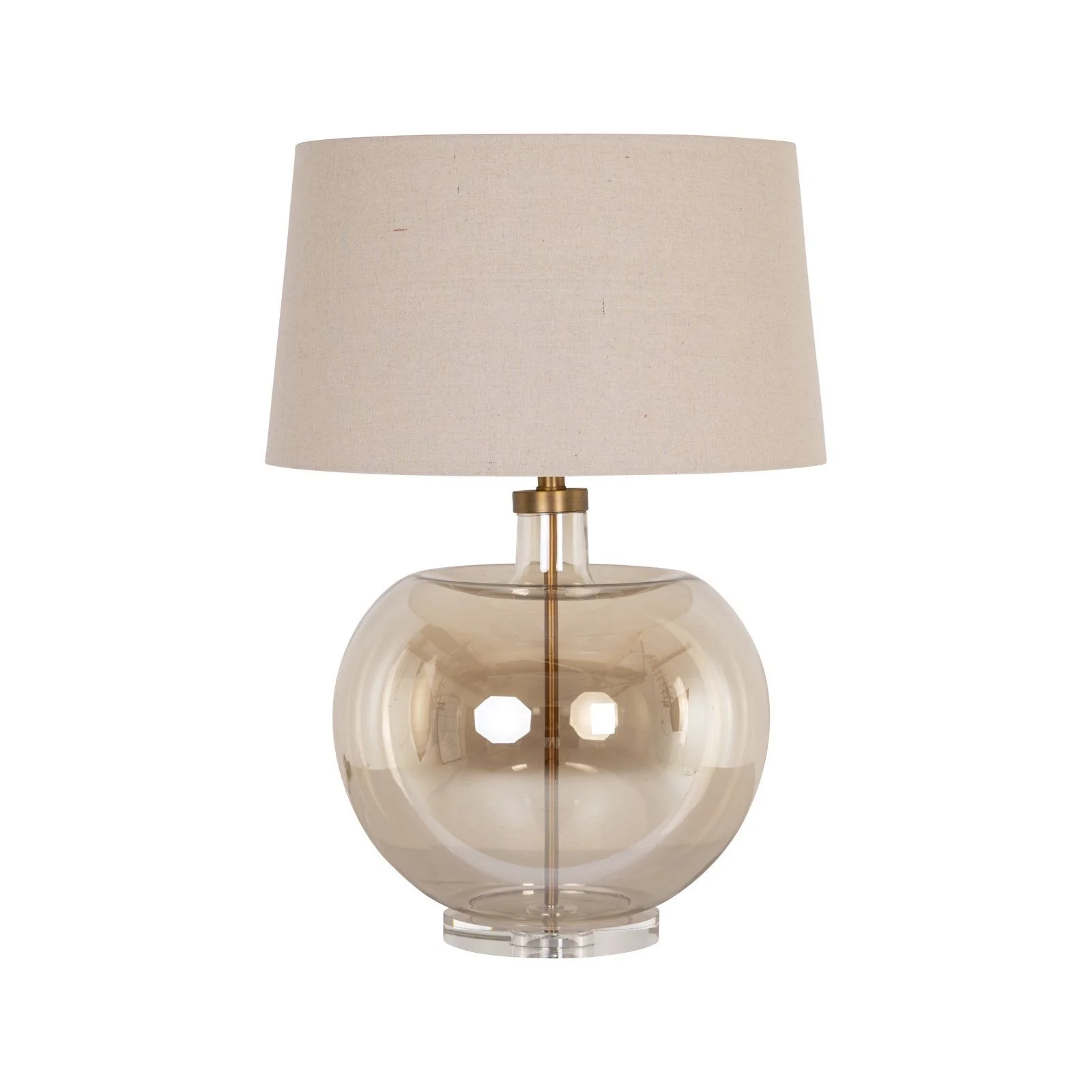 Tischlampe Jazzy in beige aus Eisen und Glas, 51x51x73 cm
