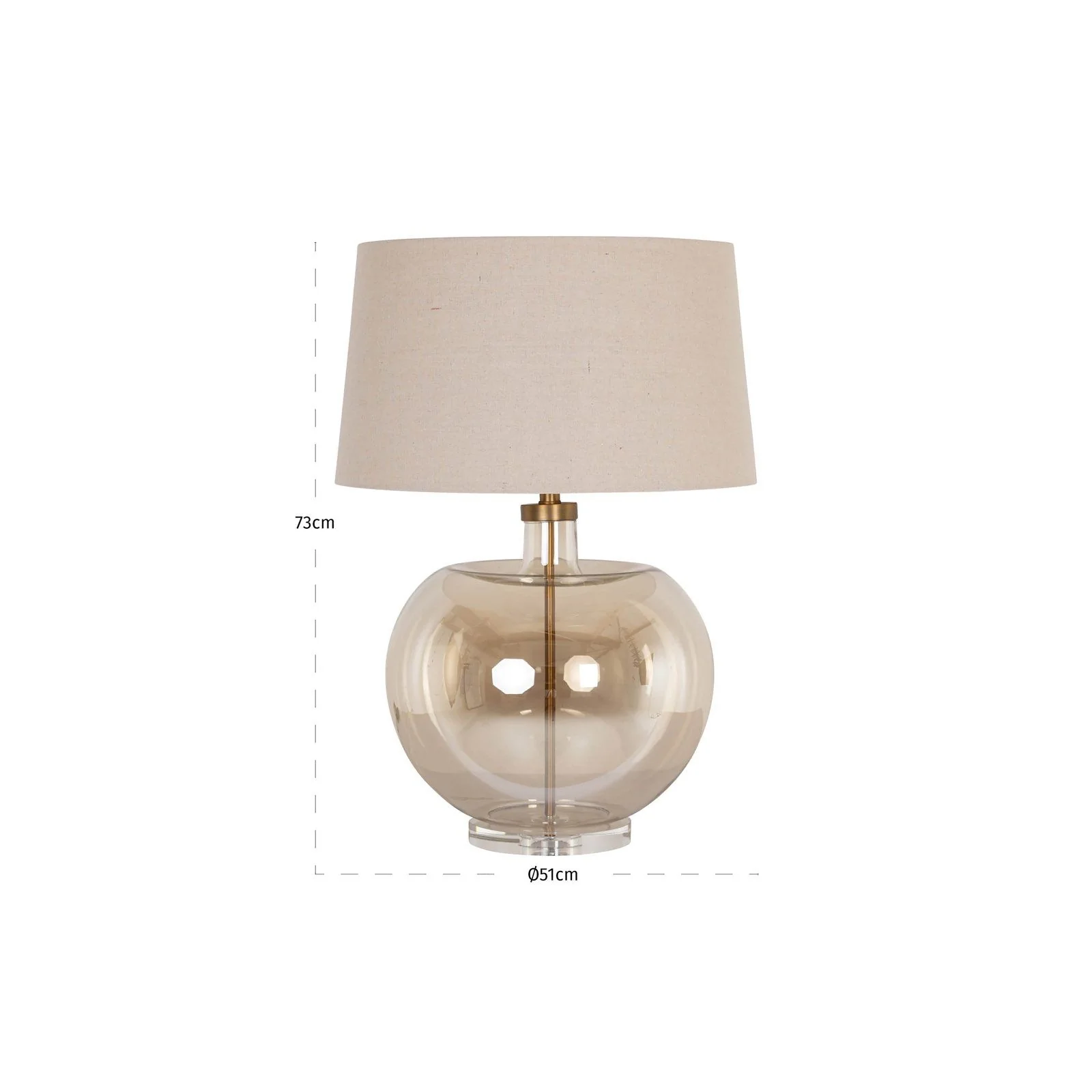 Tischlampe Jazzy in beige aus Eisen und Glas, 51x51x73 cm - Image 6