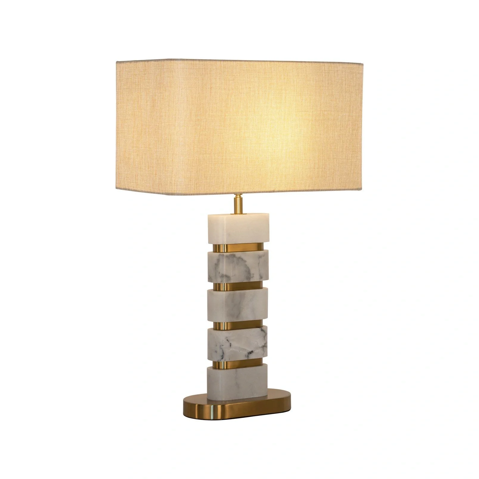 Tischlampe Lenore in gold aus Guangxi-Marmor und Eisen, 40x24x64 cm - Image 7