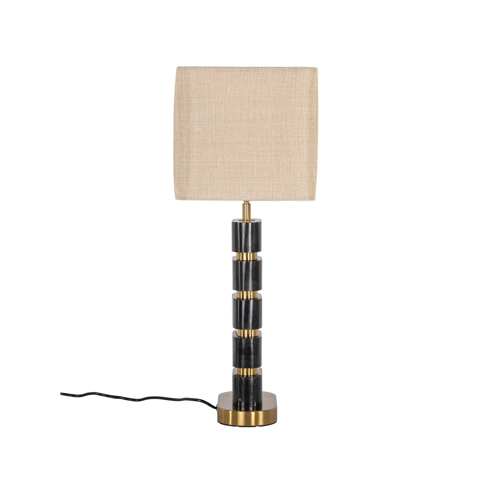 Tischlampe Levina in schwarz/gold aus Marquina-Marmor und Eisen, 40x24x64 cm - Image 6