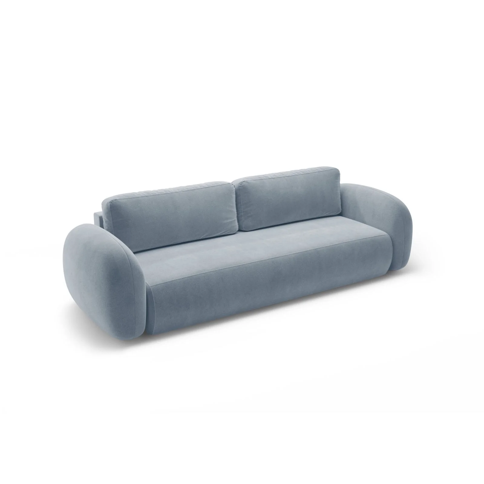 Tonale 3-Sitzer Sofa mit Schlaffunktion und Stauraum, aus Samt oder Chenille, 262x105x88 cm - Image 28