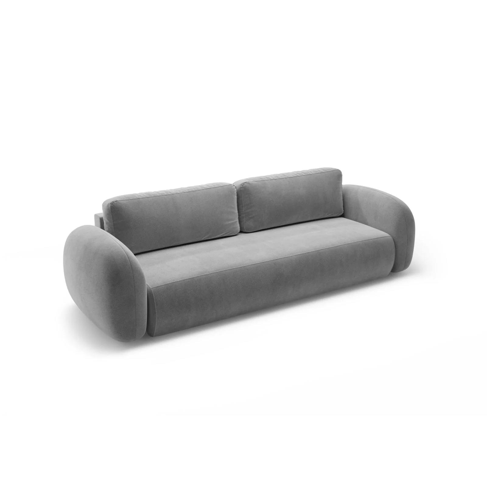 Tonale 3-Sitzer Sofa mit Schlaffunktion und Stauraum, aus Samt oder Chenille, 262x105x88 cm - Image 44