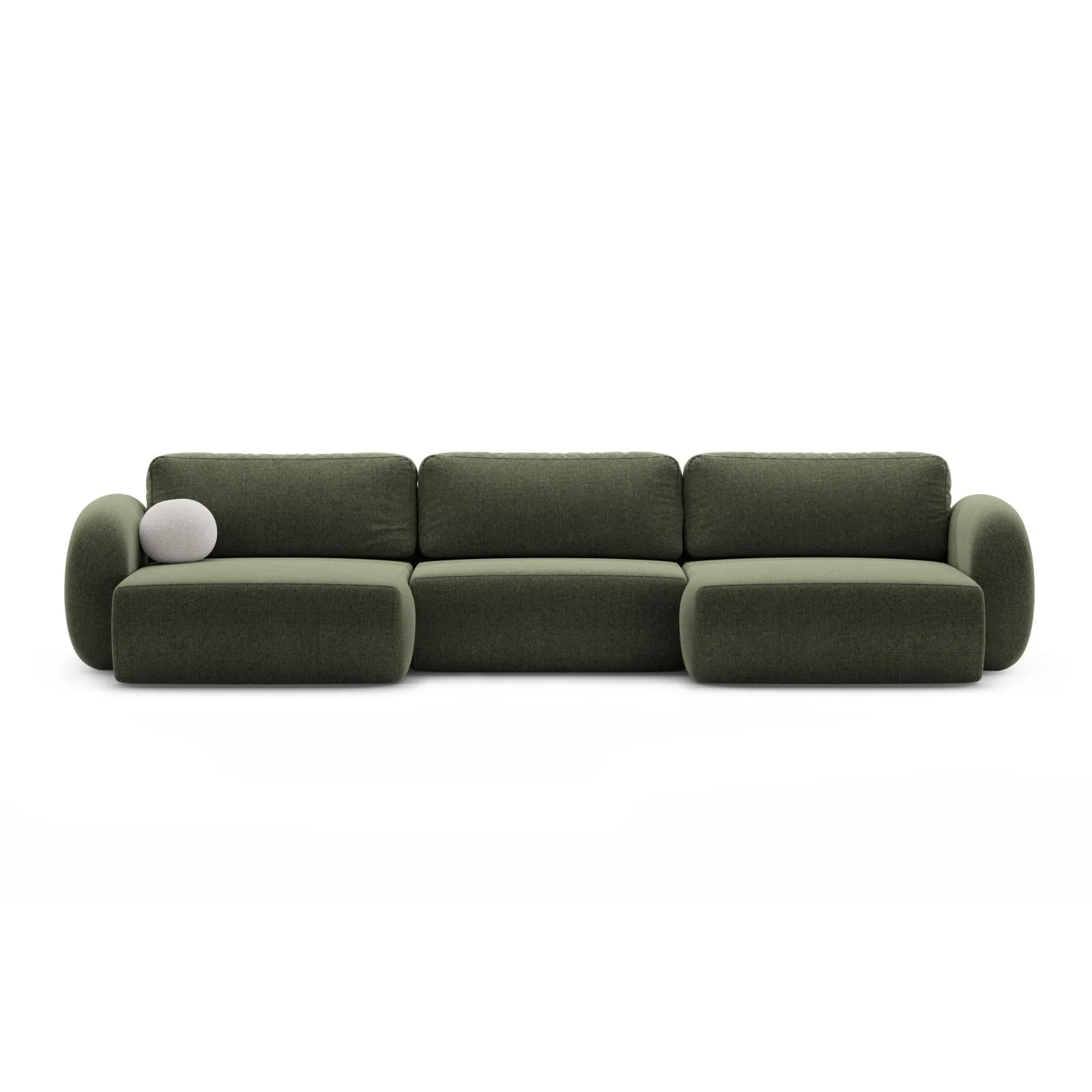 Tonale 5-Sitzer Panorama Sofa aus Chenille, 362x149x88 cm - Image 22