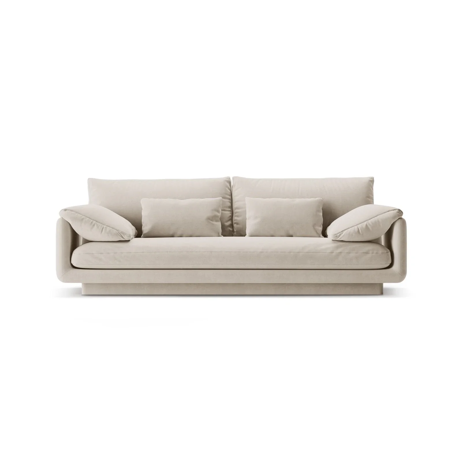Torino 3-Sitzer Sofa aus Samt oder Strukturstoff, 220x103 cm