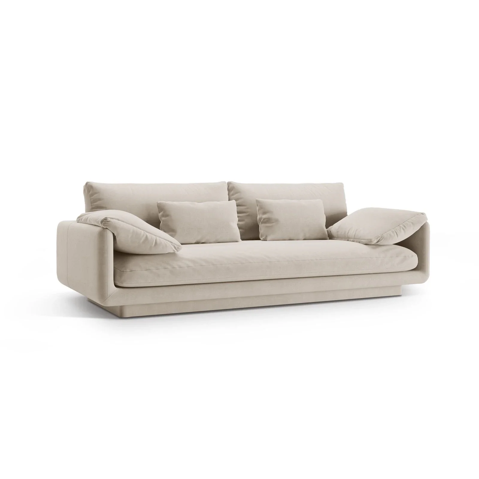 Torino 3-Sitzer Sofa aus Samt oder Strukturstoff, 220x103 cm - Image 2