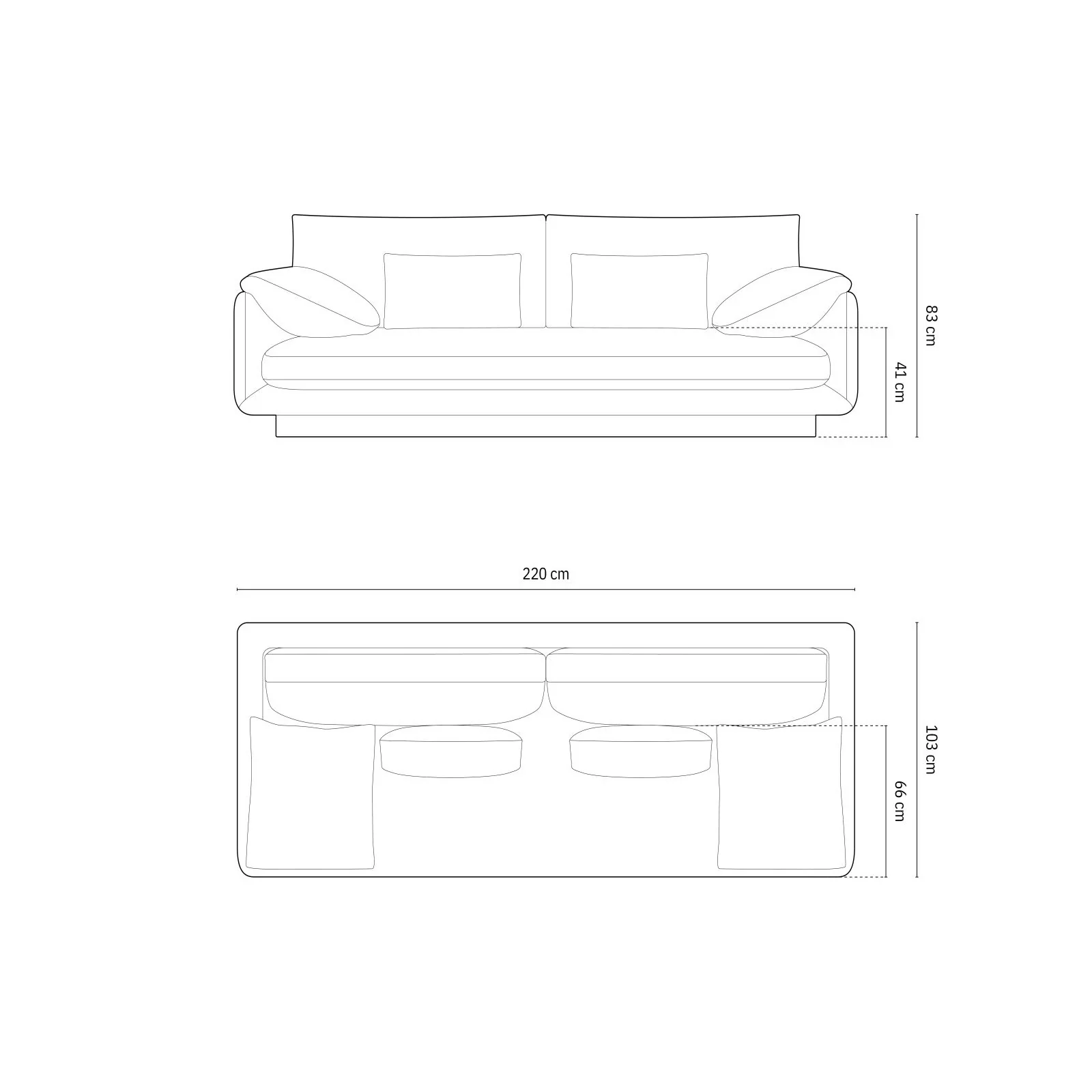Torino 3-Sitzer Sofa aus Samt oder Strukturstoff, 220x103 cm - Image 44