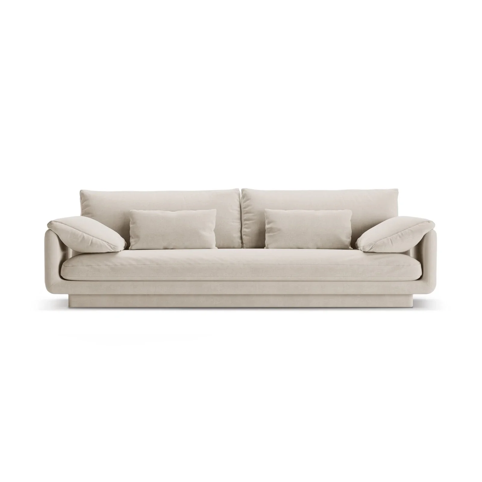 Torino 4-Sitzer Sofa aus Samt oder Strukturstoff, 250x103 cm