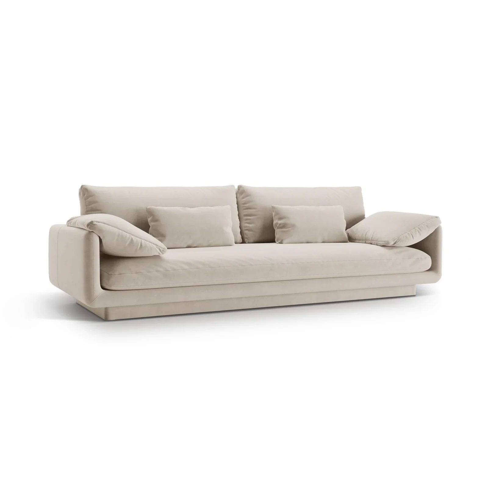 Torino 4-Sitzer Sofa aus Samt oder Strukturstoff, 250x103 cm - Image 2