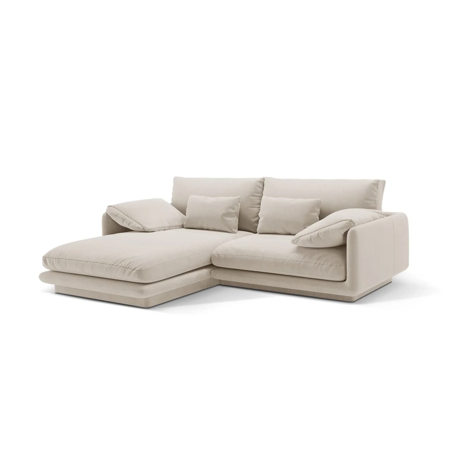 Torino Ecksofa, Linke Seite, aus Samt oder Strukturstoff, 220x170 cm - Image 2