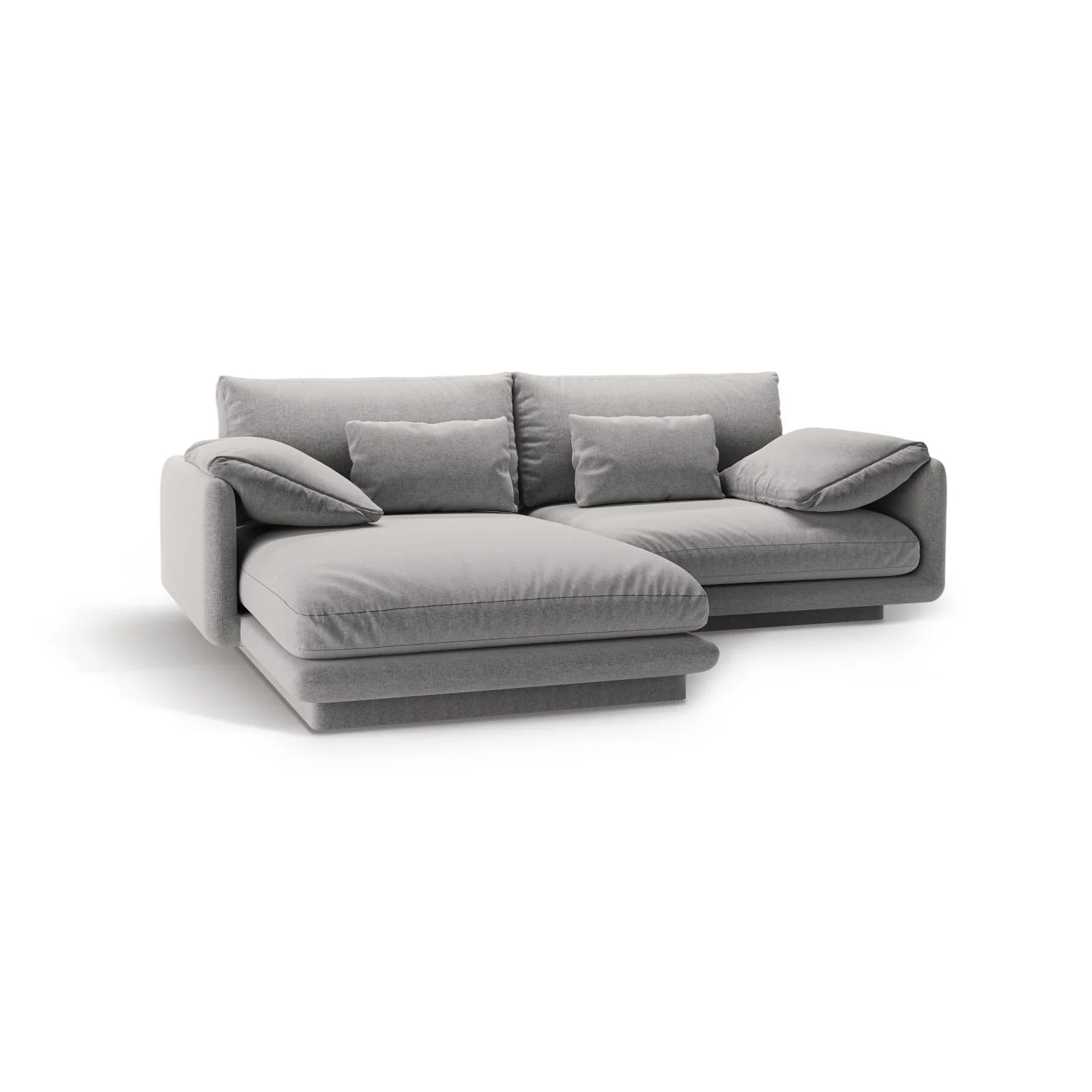 Torino Ecksofa, Linke Seite, aus Samt oder Strukturstoff, 220x170 cm - Image 63