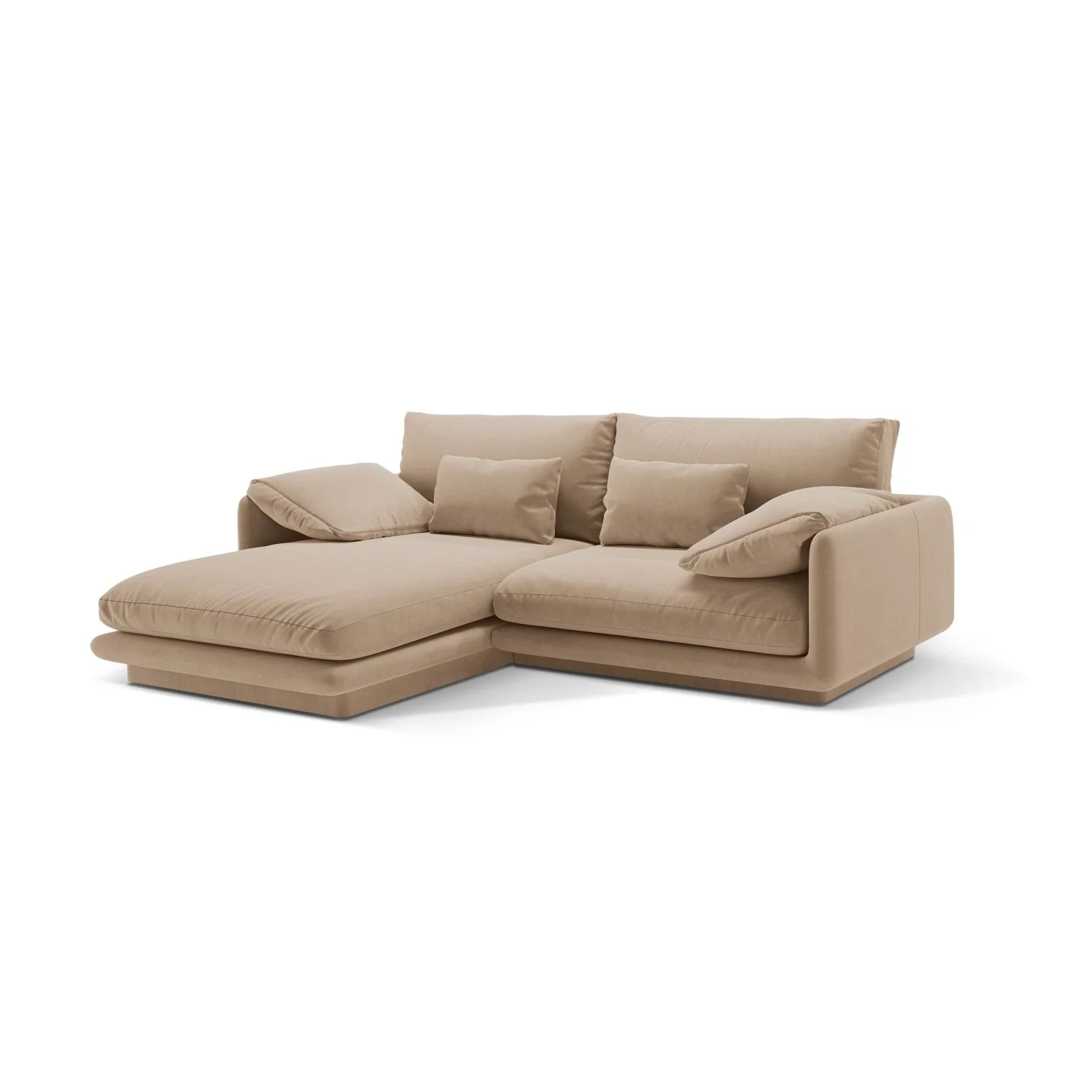 Torino Ecksofa, Linke Seite, aus Samt oder Strukturstoff, 220x170 cm - Image 8