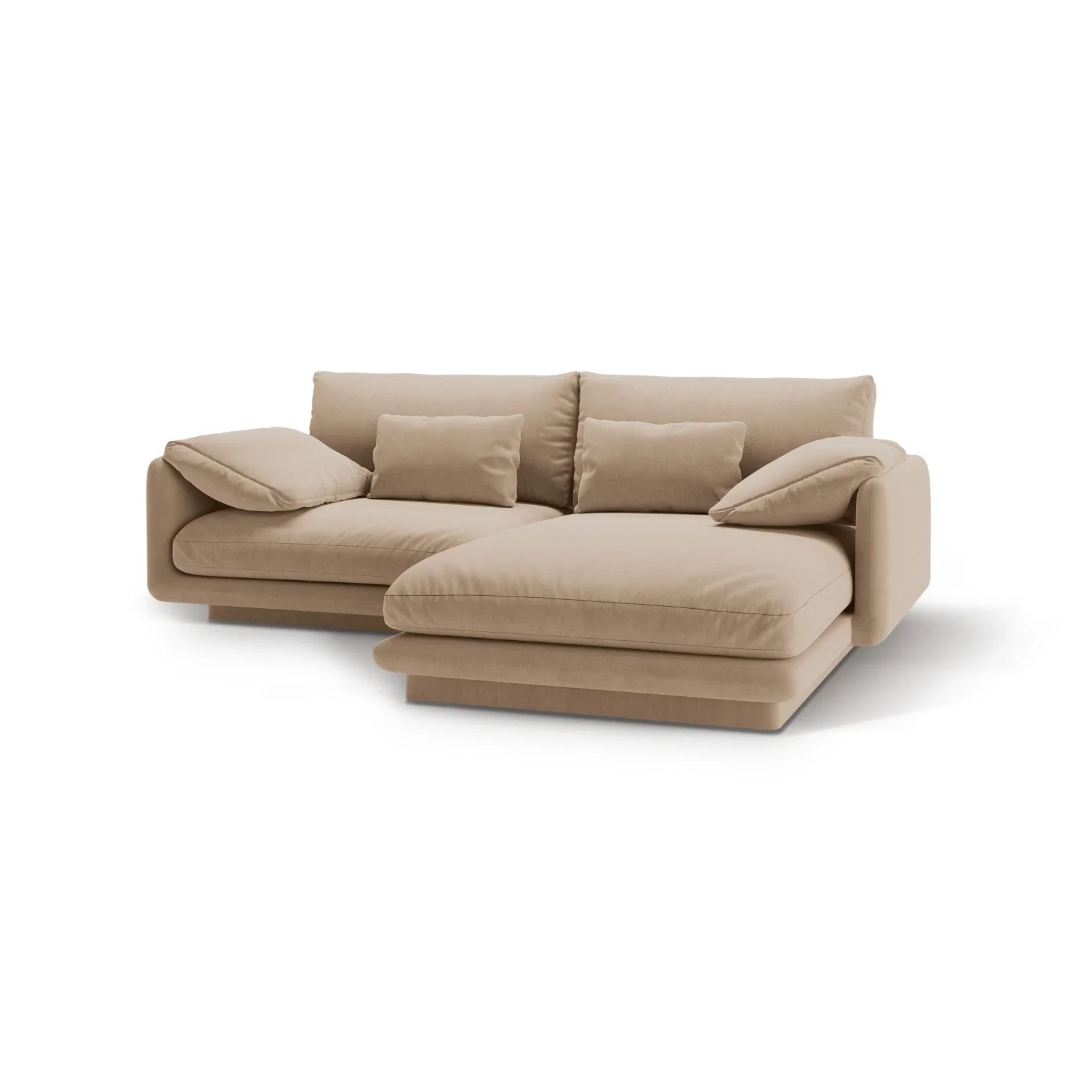 Torino Ecksofa, Rechte Seite, aus Samt oder Strukturstoff, 220x170 cm - Image 10