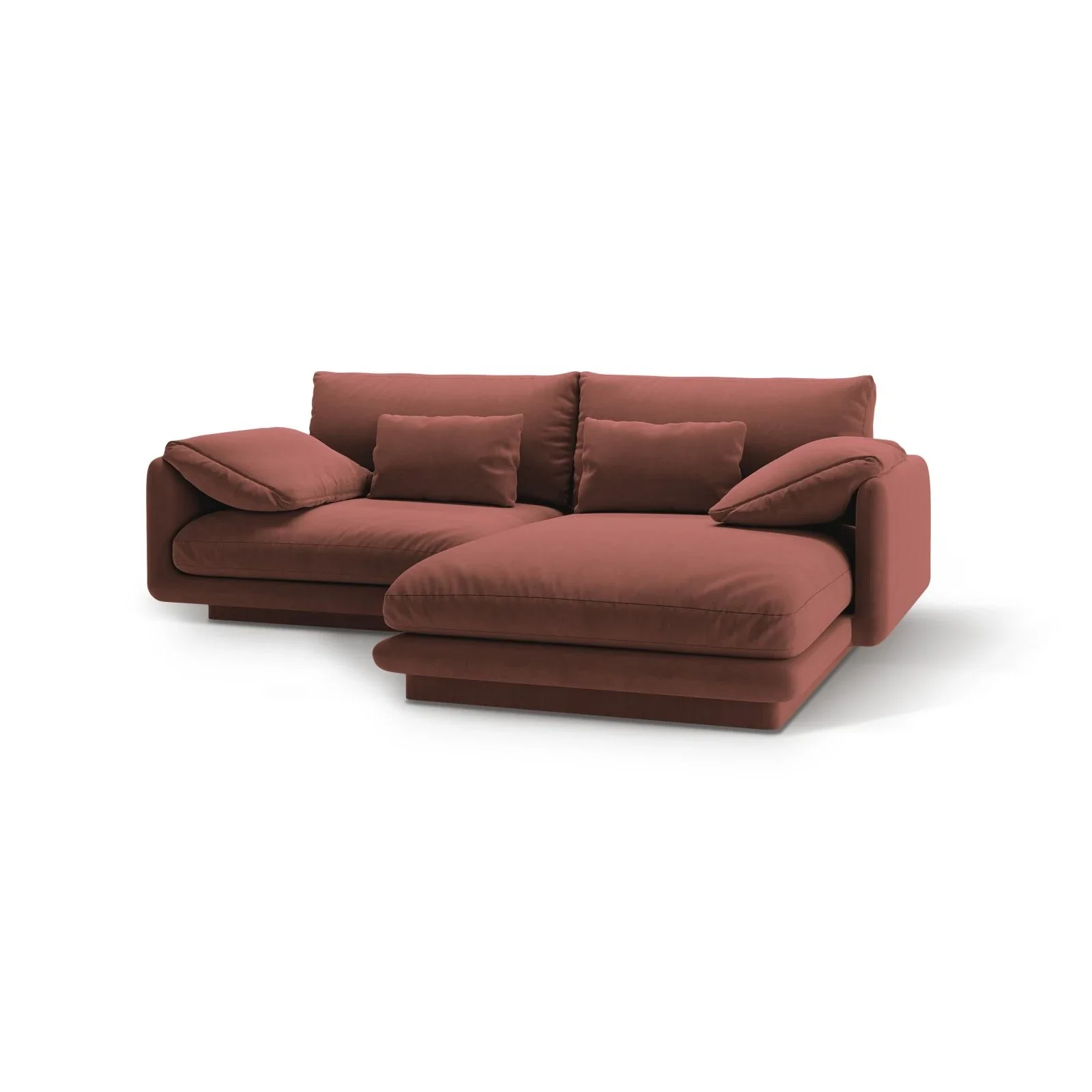Torino Ecksofa, Rechte Seite, aus Samt oder Strukturstoff, 220x170 cm - Image 16