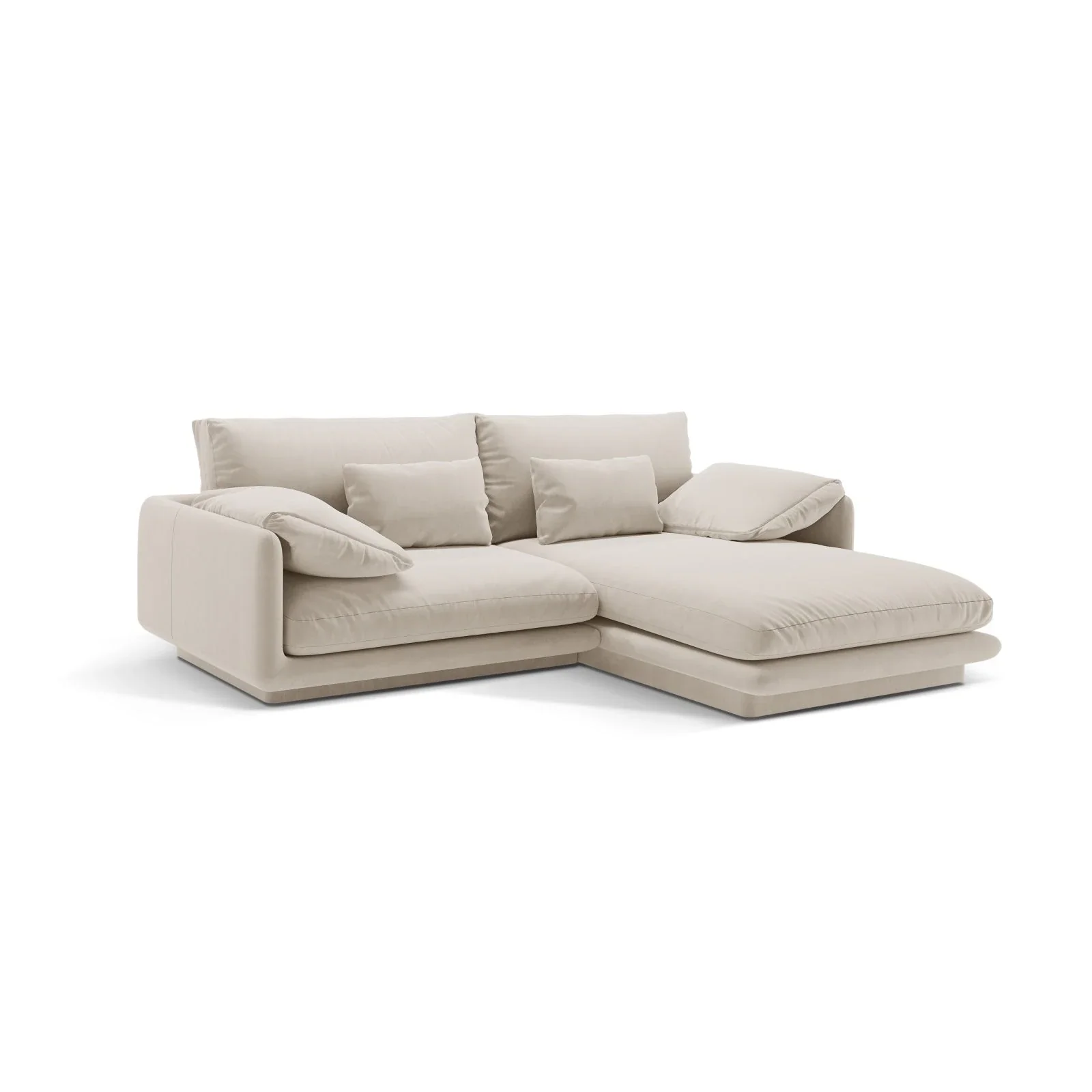 Torino Ecksofa, Rechte Seite, aus Samt oder Strukturstoff, 220x170 cm - Image 2