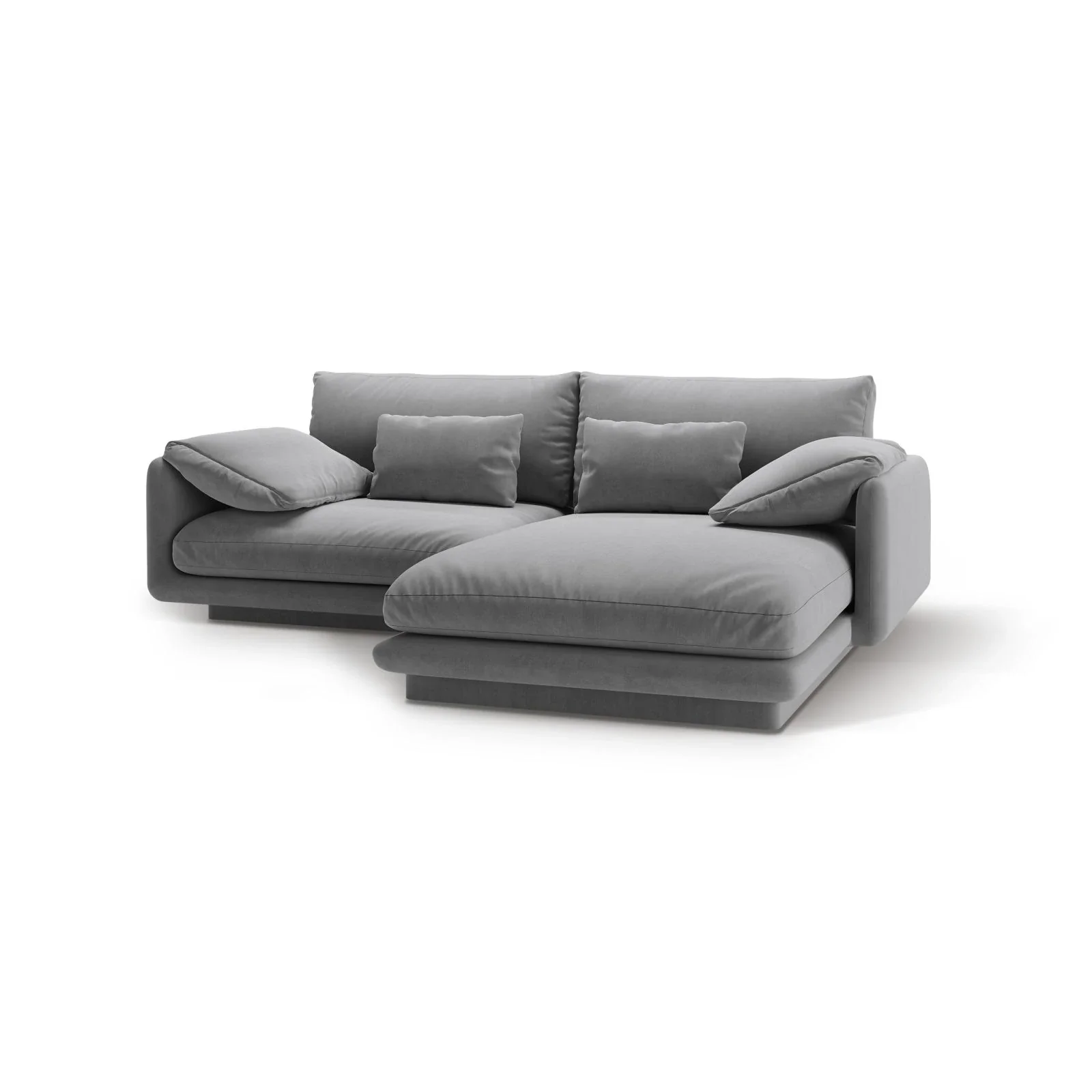 Torino Ecksofa, Rechte Seite, aus Samt oder Strukturstoff, 220x170 cm - Image 22