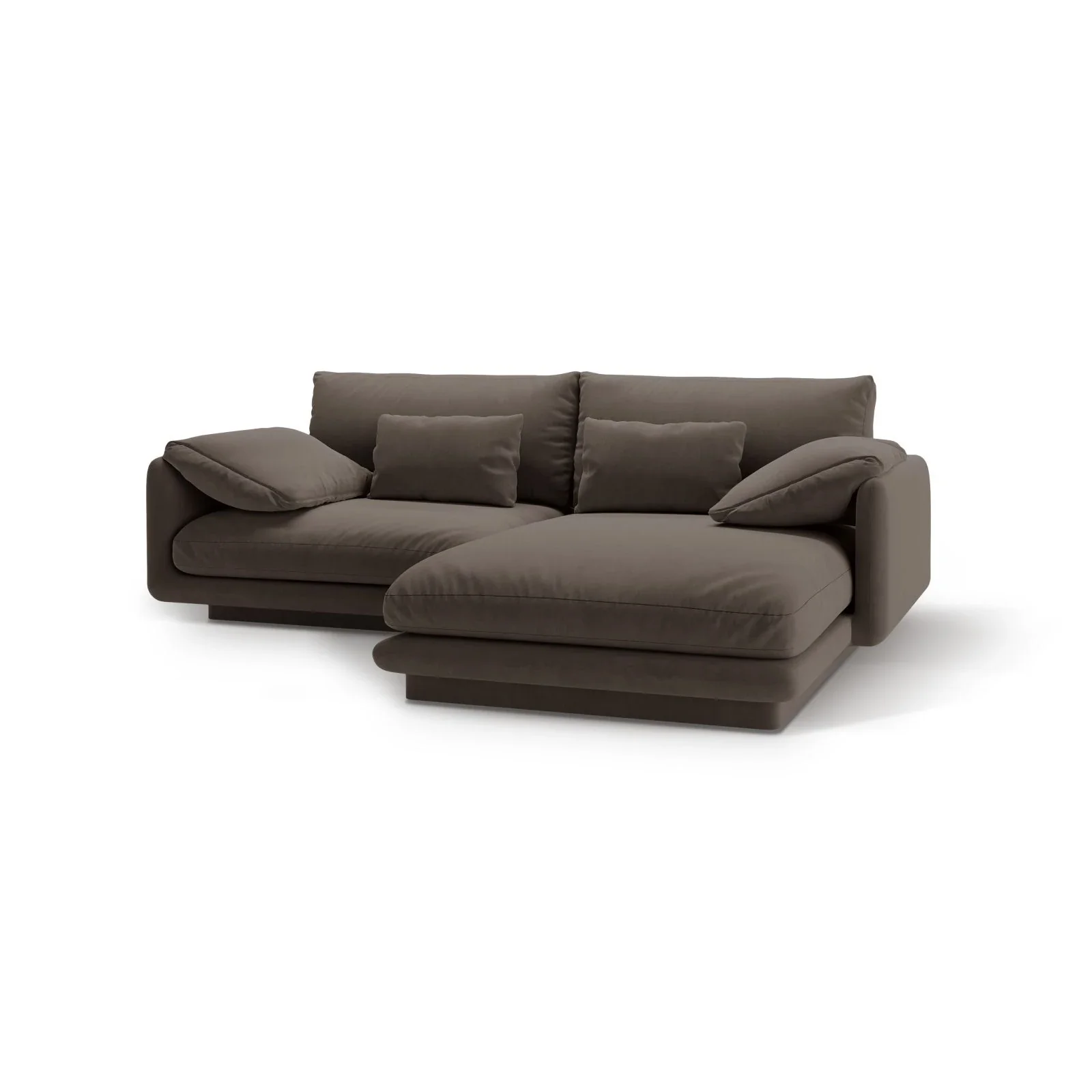 Torino Ecksofa, Rechte Seite, aus Samt oder Strukturstoff, 220x170 cm - Image 28