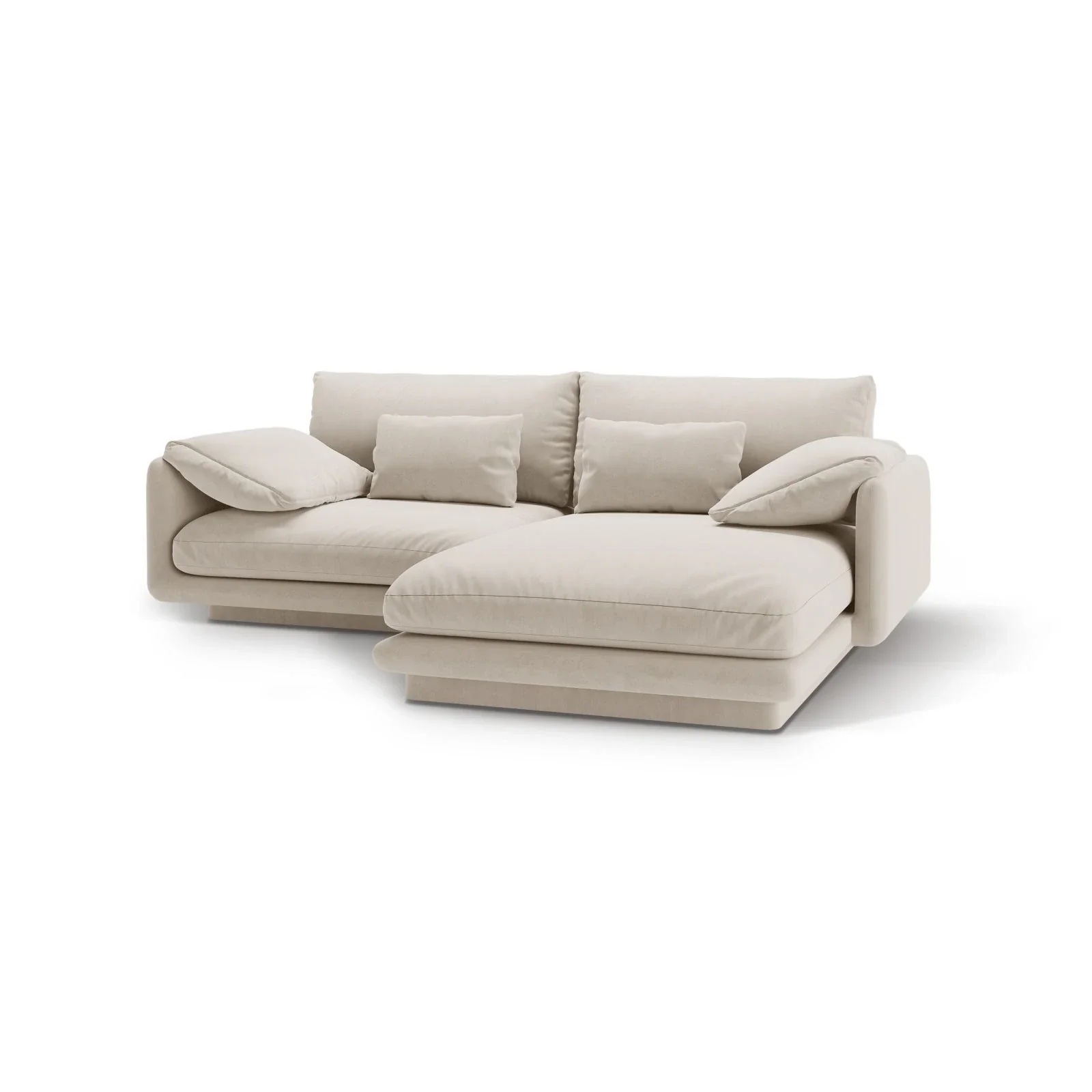 Torino Ecksofa, Rechte Seite, aus Samt oder Strukturstoff, 220x170 cm - Image 3