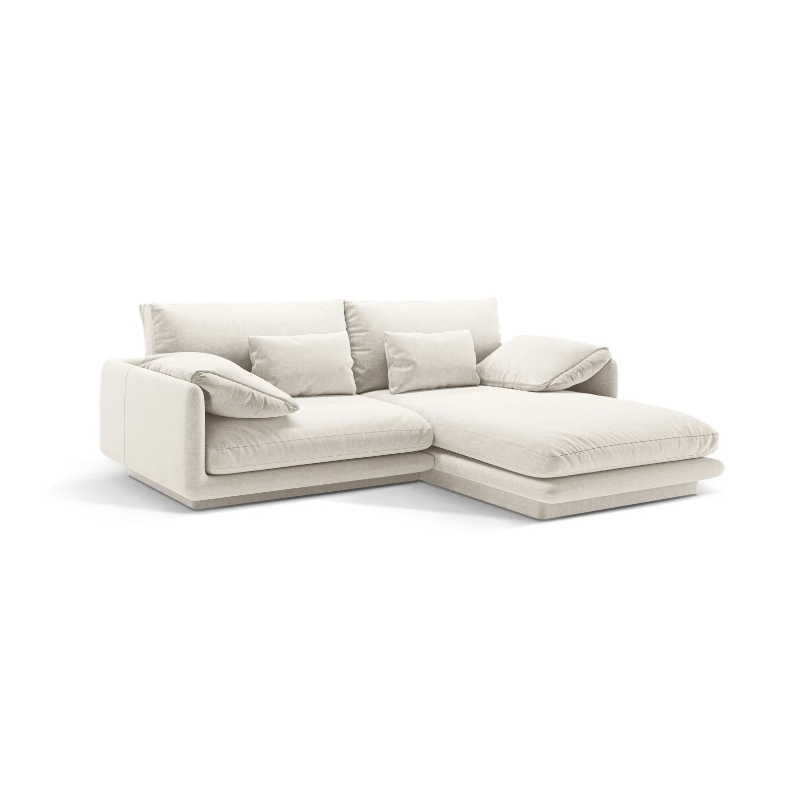 Torino Ecksofa, Rechte Seite, aus Samt oder Strukturstoff, 220x170 cm - Image 38