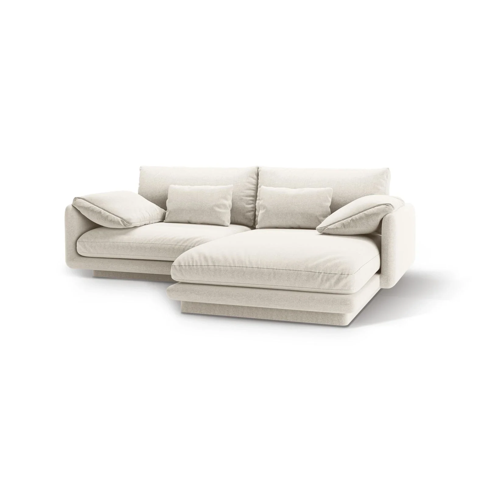 Torino Ecksofa, Rechte Seite, aus Samt oder Strukturstoff, 220x170 cm - Image 40