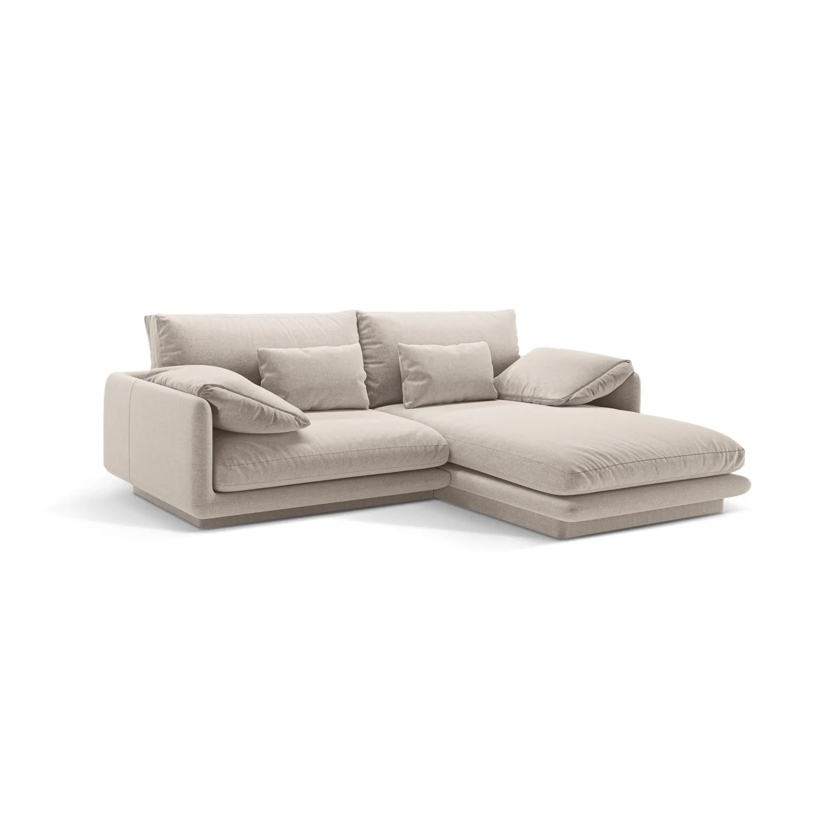 Torino Ecksofa, Rechte Seite, aus Samt oder Strukturstoff, 220x170 cm - Image 44