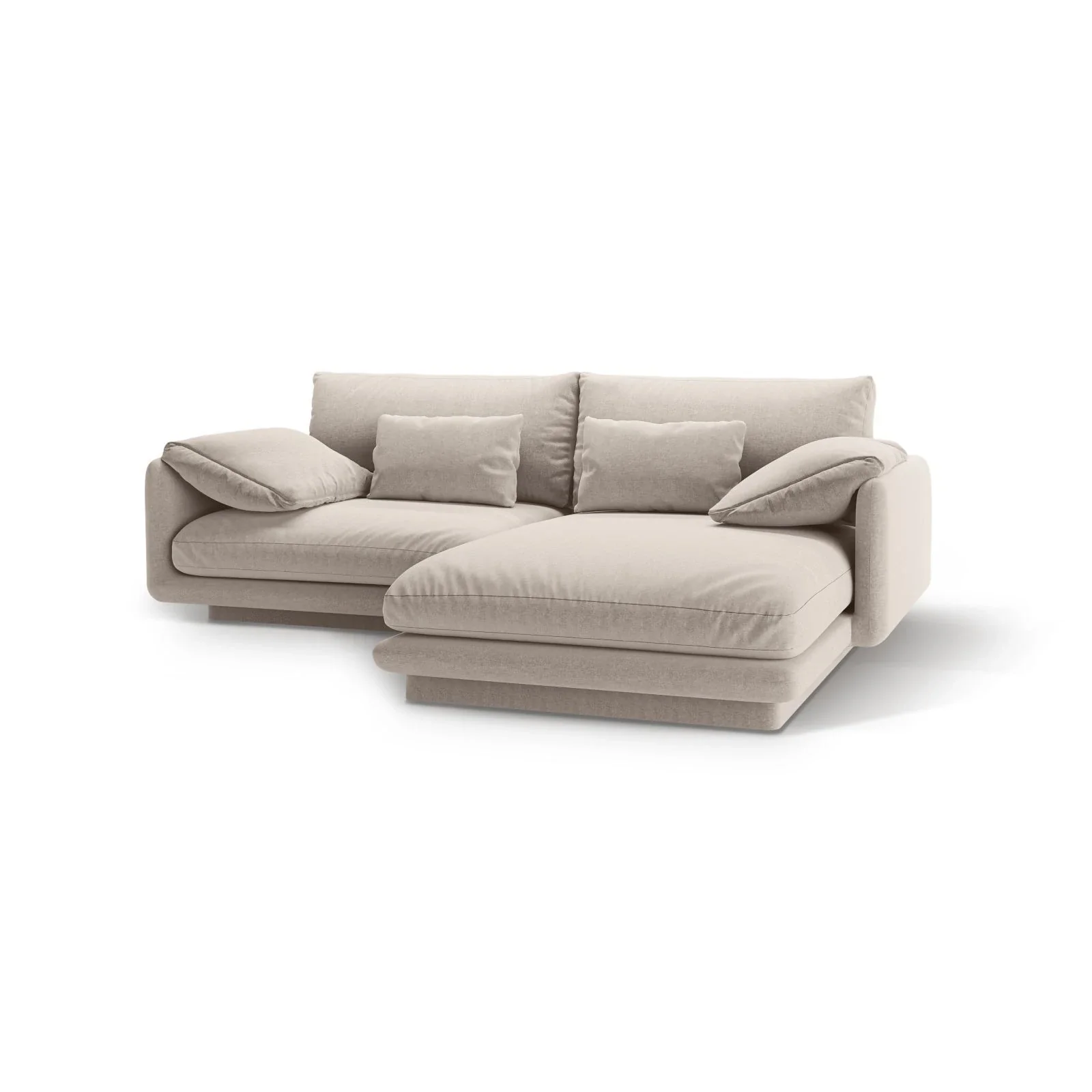 Torino Ecksofa, Rechte Seite, aus Samt oder Strukturstoff, 220x170 cm - Image 46