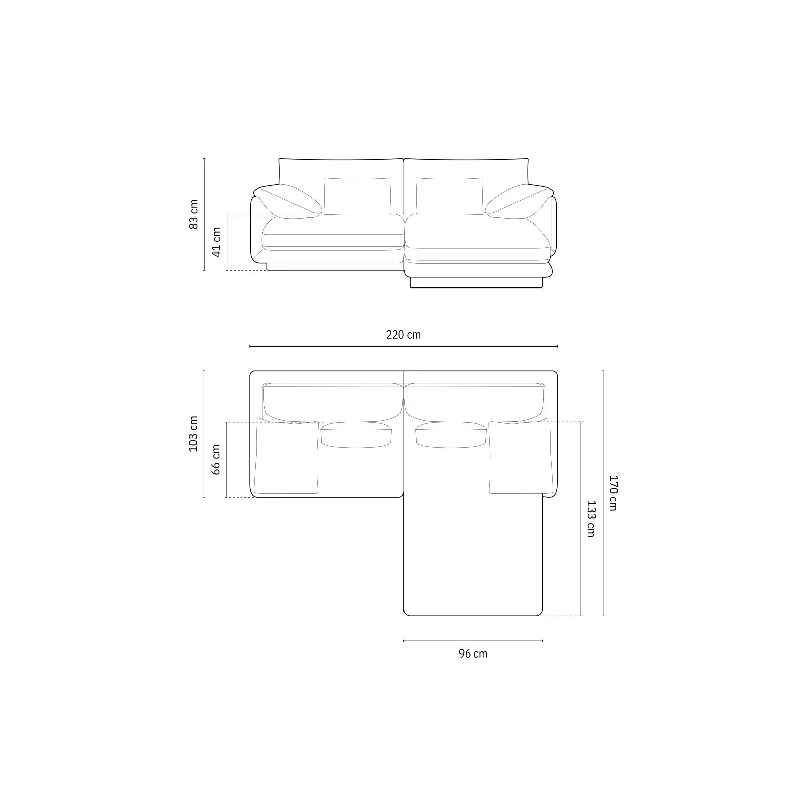 Torino Ecksofa, Rechte Seite, aus Samt oder Strukturstoff, 220x170 cm - Image 53