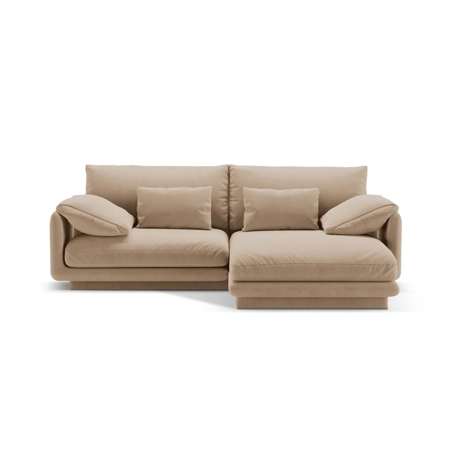 Torino Ecksofa, Rechte Seite, aus Samt oder Strukturstoff, 220x170 cm - Image 7