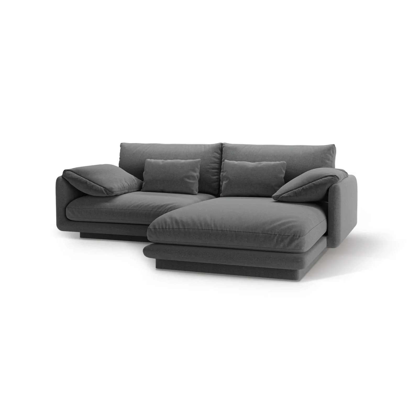 Torino Ecksofa, Rechte Seite, aus Samt oder Strukturstoff, 220x170 cm - Image 70