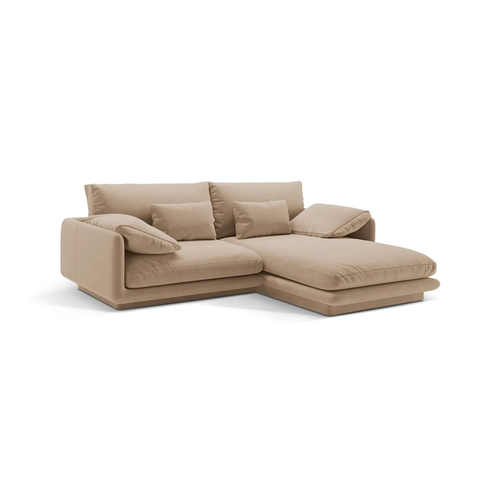 Torino Ecksofa, Rechte Seite, aus Samt oder Strukturstoff, 220x170 cm - Image 8