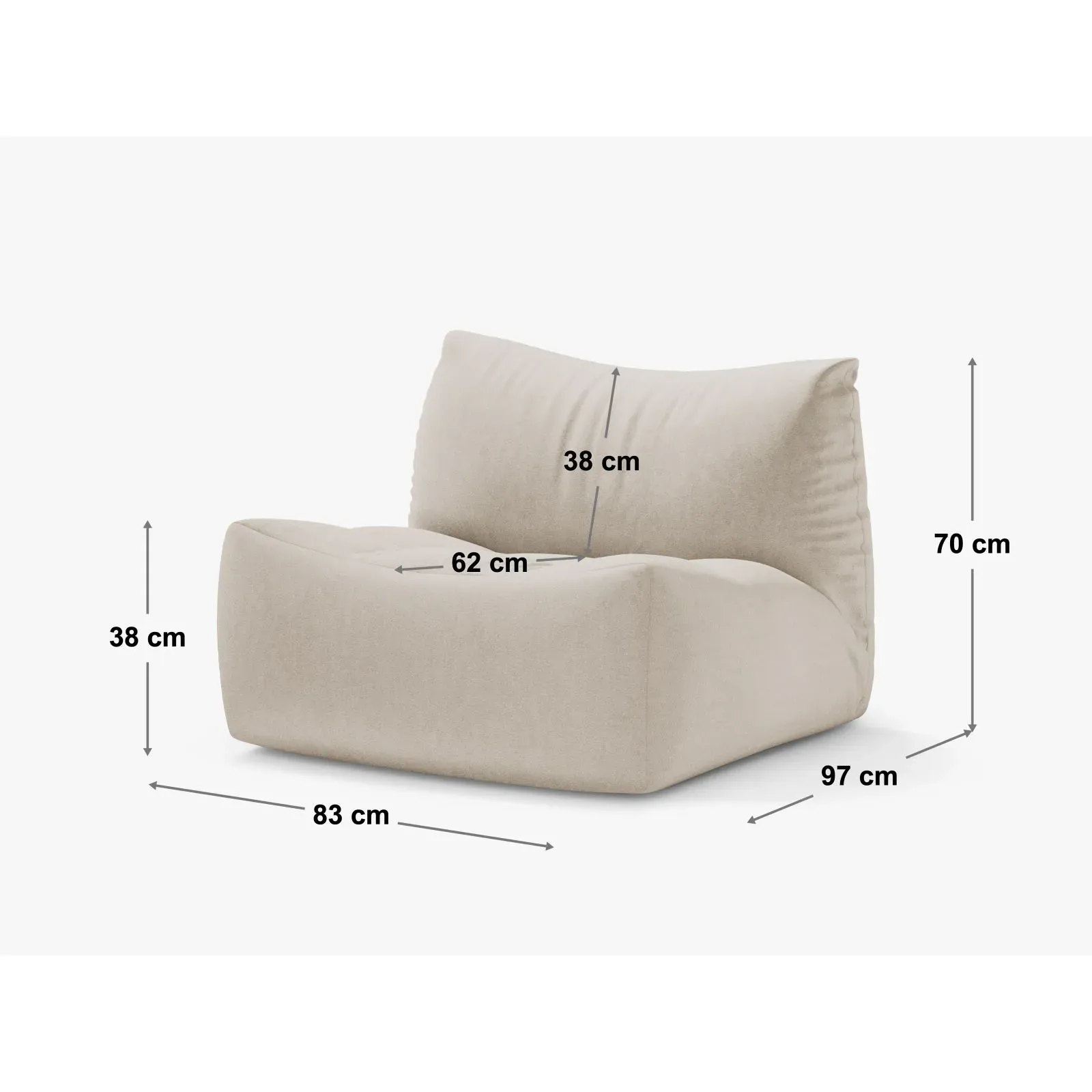 Tove Sessel aus Samt, Chenille oder Strukturstoff, 97x83 cm - Image 15