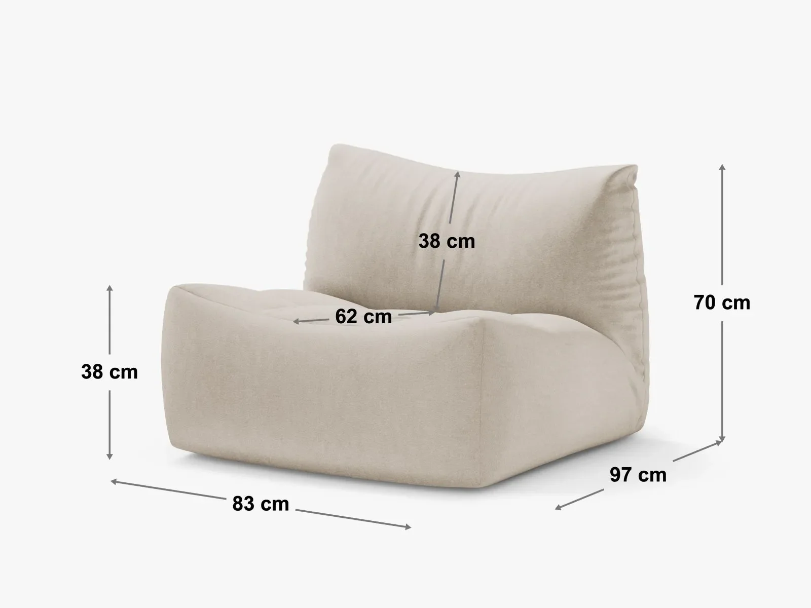 Tove Sessel aus Samt, Chenille oder Strukturstoff, 97x83 cm - Image 56