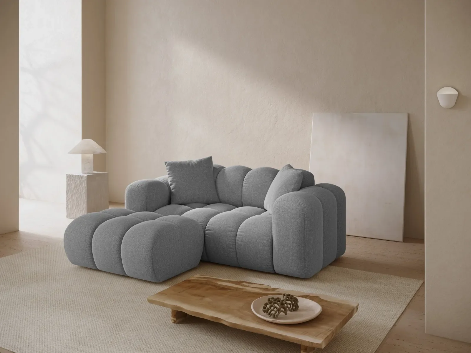 Treno 2-Sitzer Ecksofa, Linke Seite, aus Samt oder Chenille, 180x164 cm - Image 32