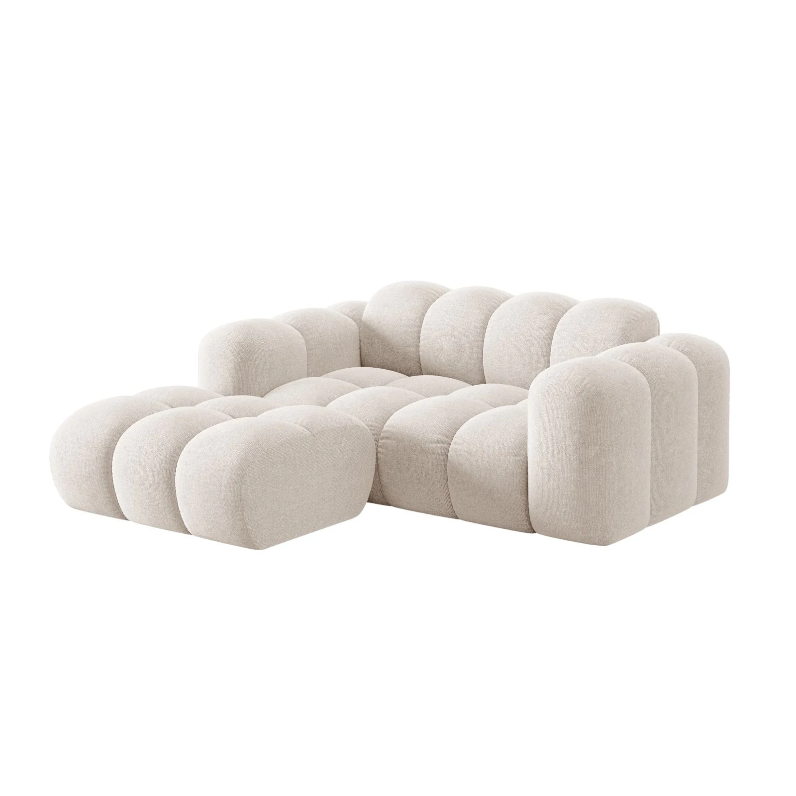 Treno 2-Sitzer Ecksofa, Linke Seite, aus Samt oder Chenille, 180x164 cm - Image 4