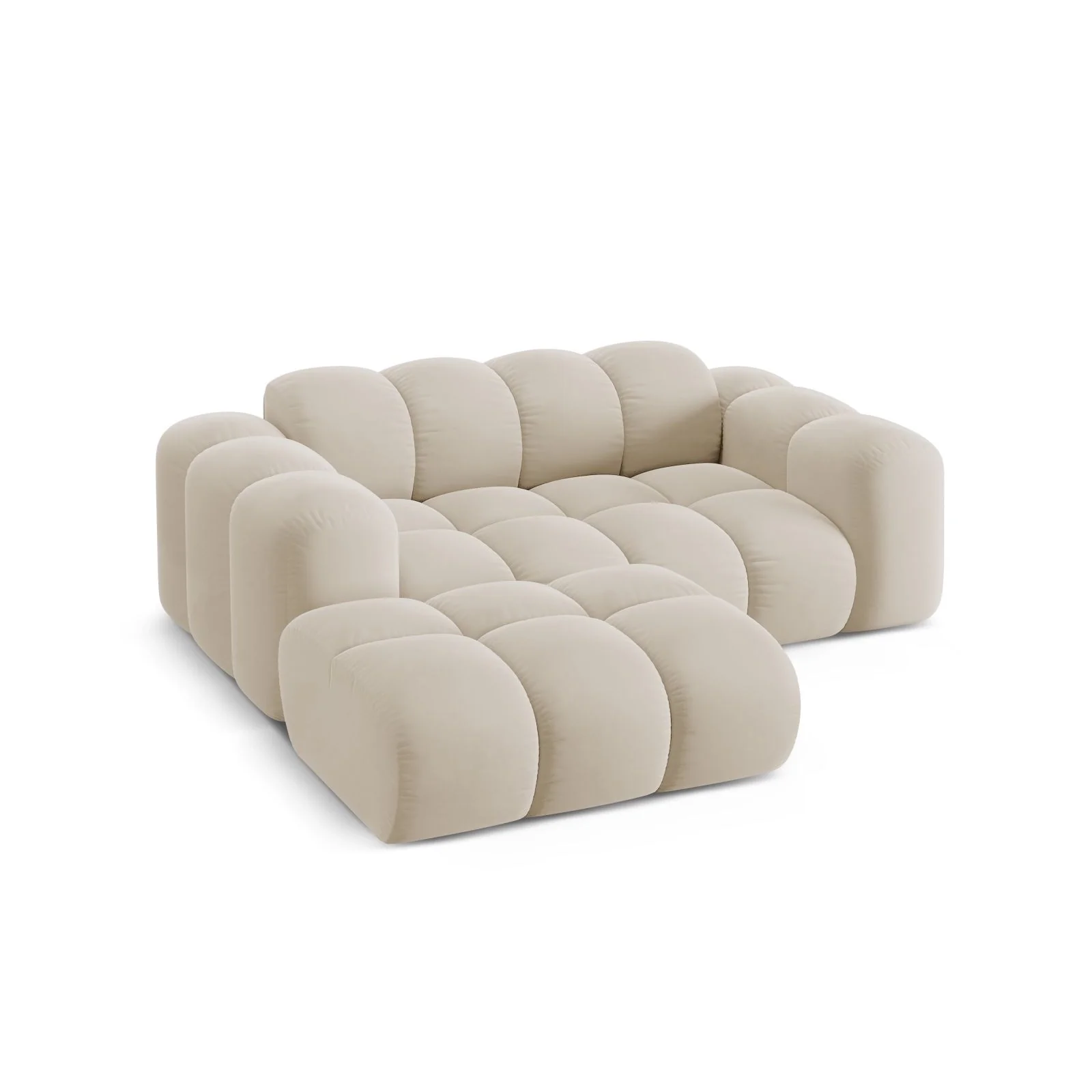 Treno 2-Sitzer Ecksofa, Linke Seite, aus Samt oder Chenille, 180x164 cm - Image 41