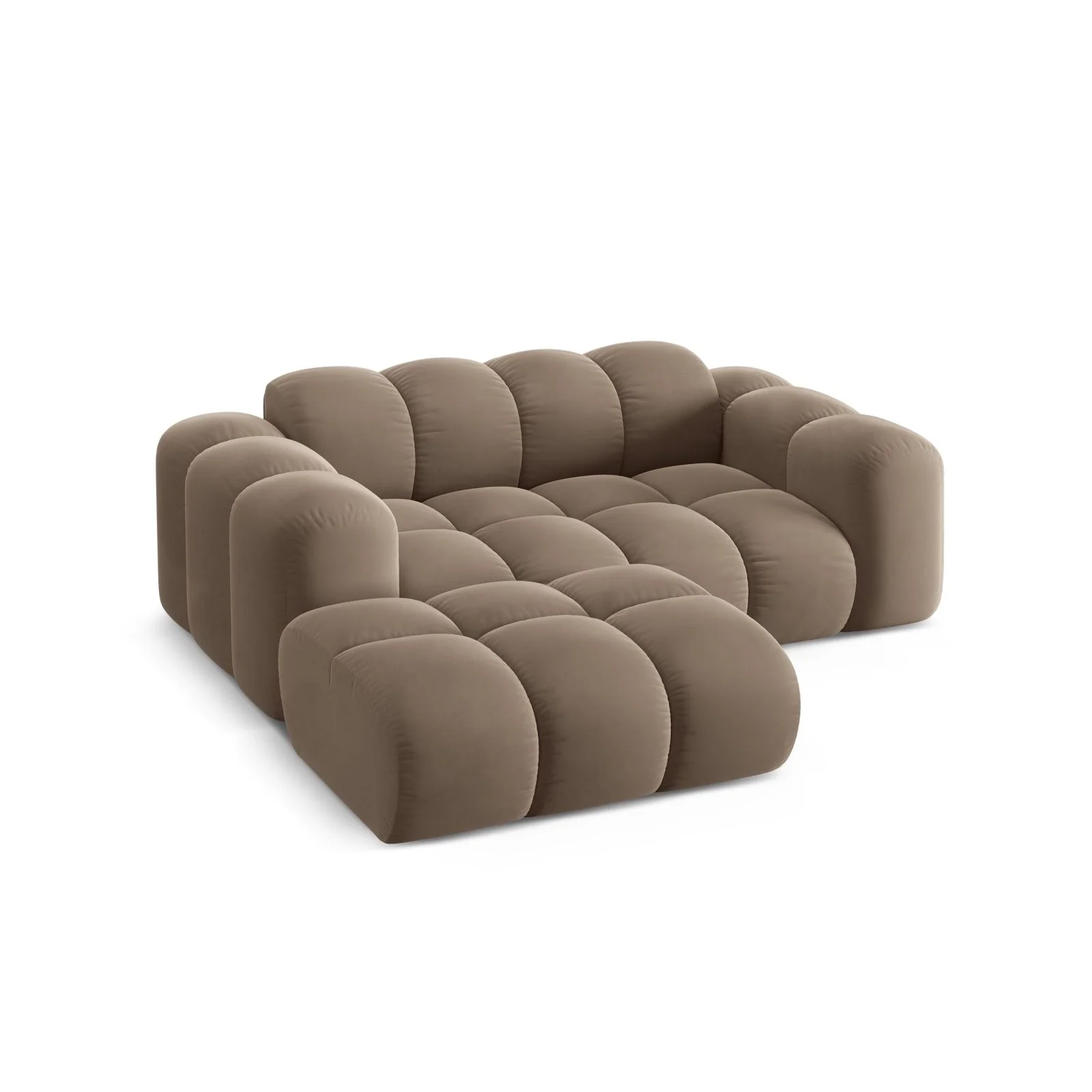 Treno 2-Sitzer Ecksofa, Linke Seite, aus Samt oder Chenille, 180x164 cm - Image 48