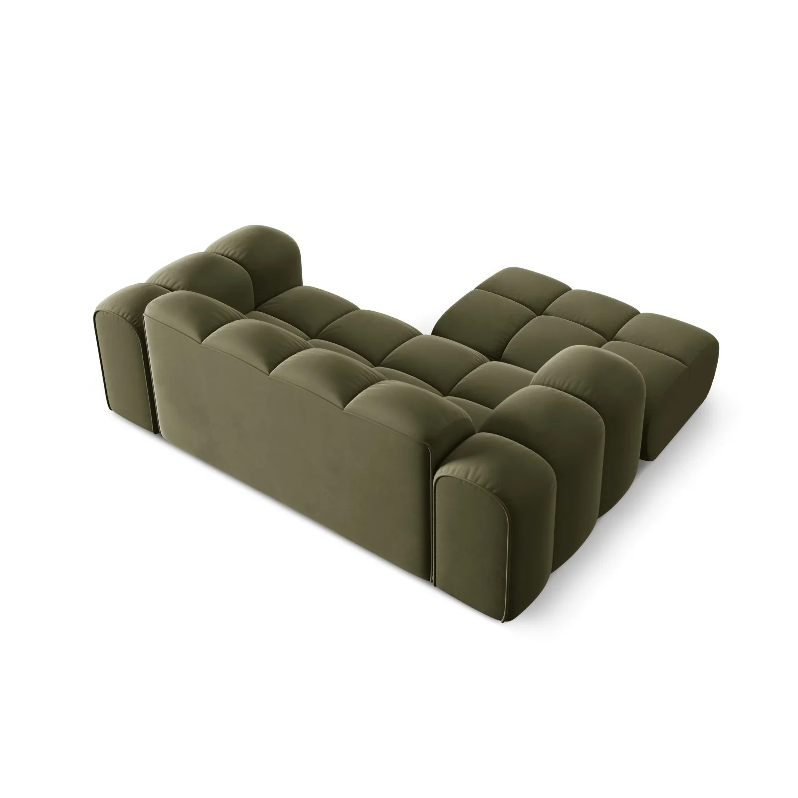 Treno 2-Sitzer Ecksofa, Linke Seite, aus Samt oder Chenille, 180x164 cm - Image 56