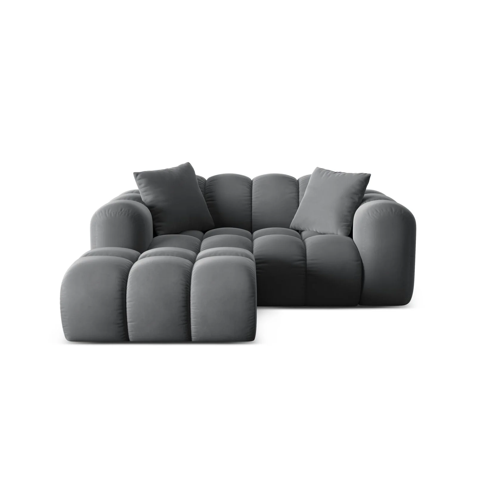 Treno 2-Sitzer Ecksofa, Linke Seite, aus Samt oder Chenille, 180x164 cm - Image 65