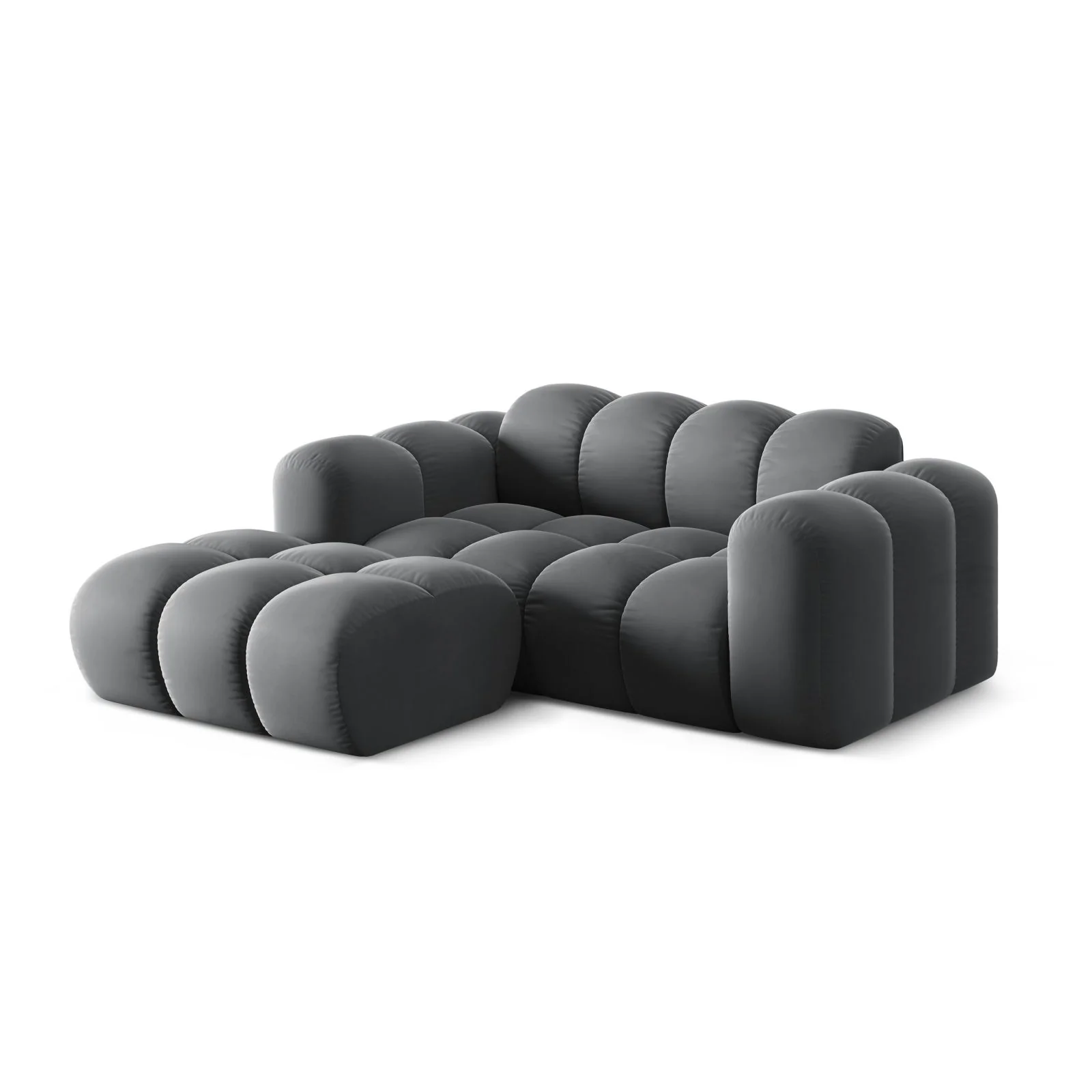 Treno 2-Sitzer Ecksofa, Linke Seite, aus Samt oder Chenille, 180x164 cm - Image 68
