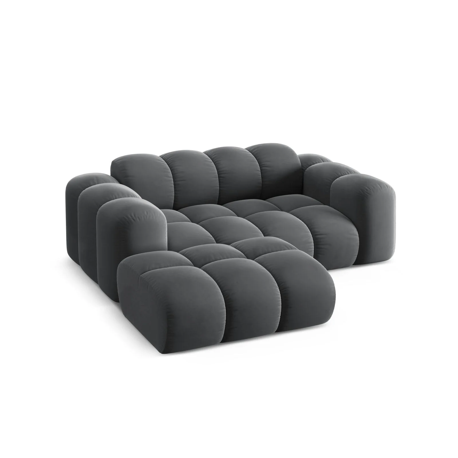 Treno 2-Sitzer Ecksofa, Linke Seite, aus Samt oder Chenille, 180x164 cm - Image 69
