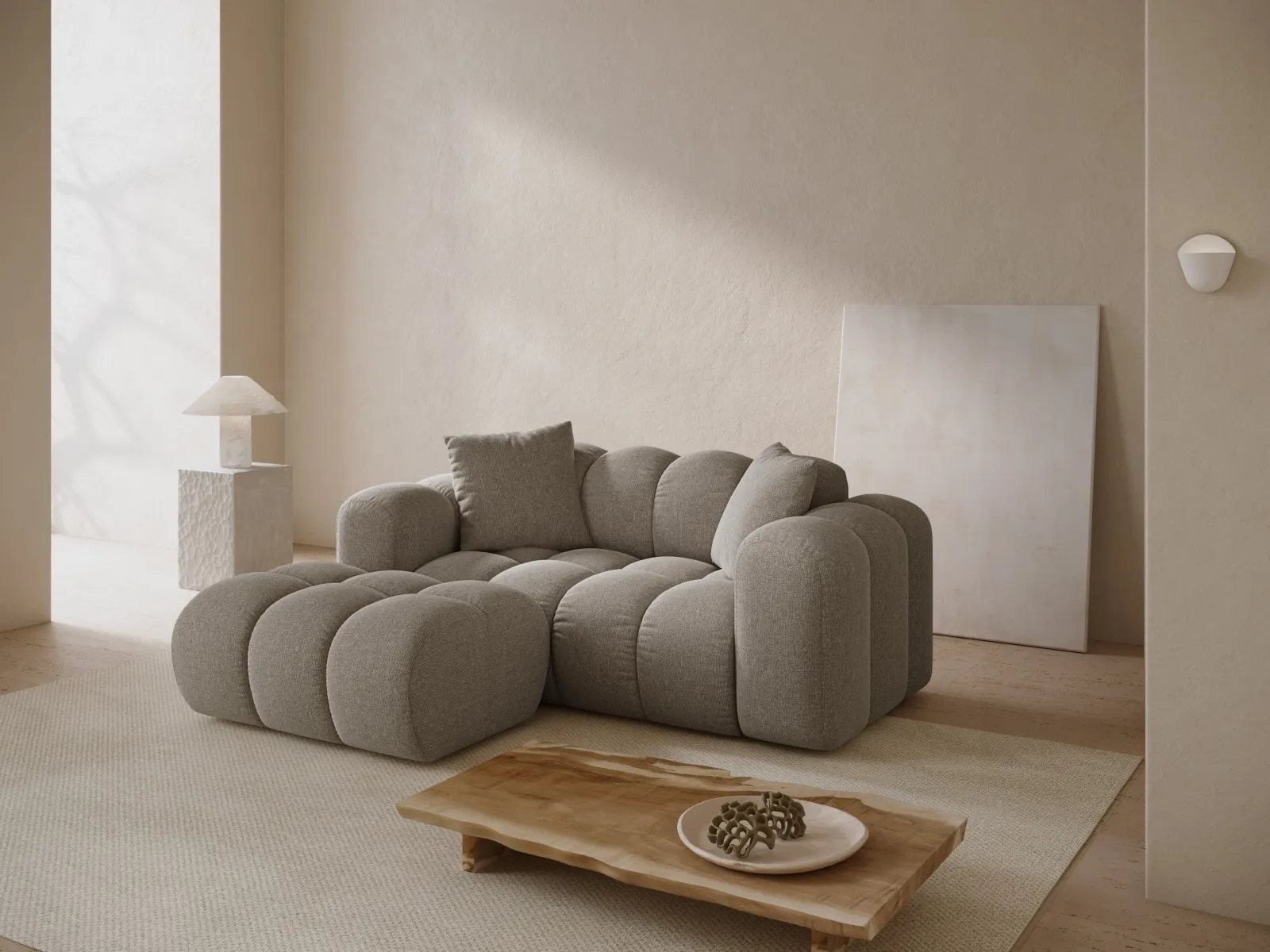 Treno 2-Sitzer Ecksofa, Linke Seite, aus Samt oder Chenille, 180x164 cm - Image 8