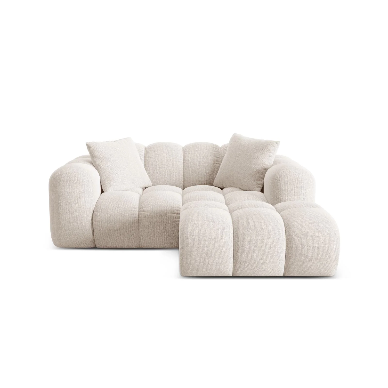 Treno 2-Sitzer Ecksofa, Rechte Seite, aus Samt oder Chenille, 180x164 cm
