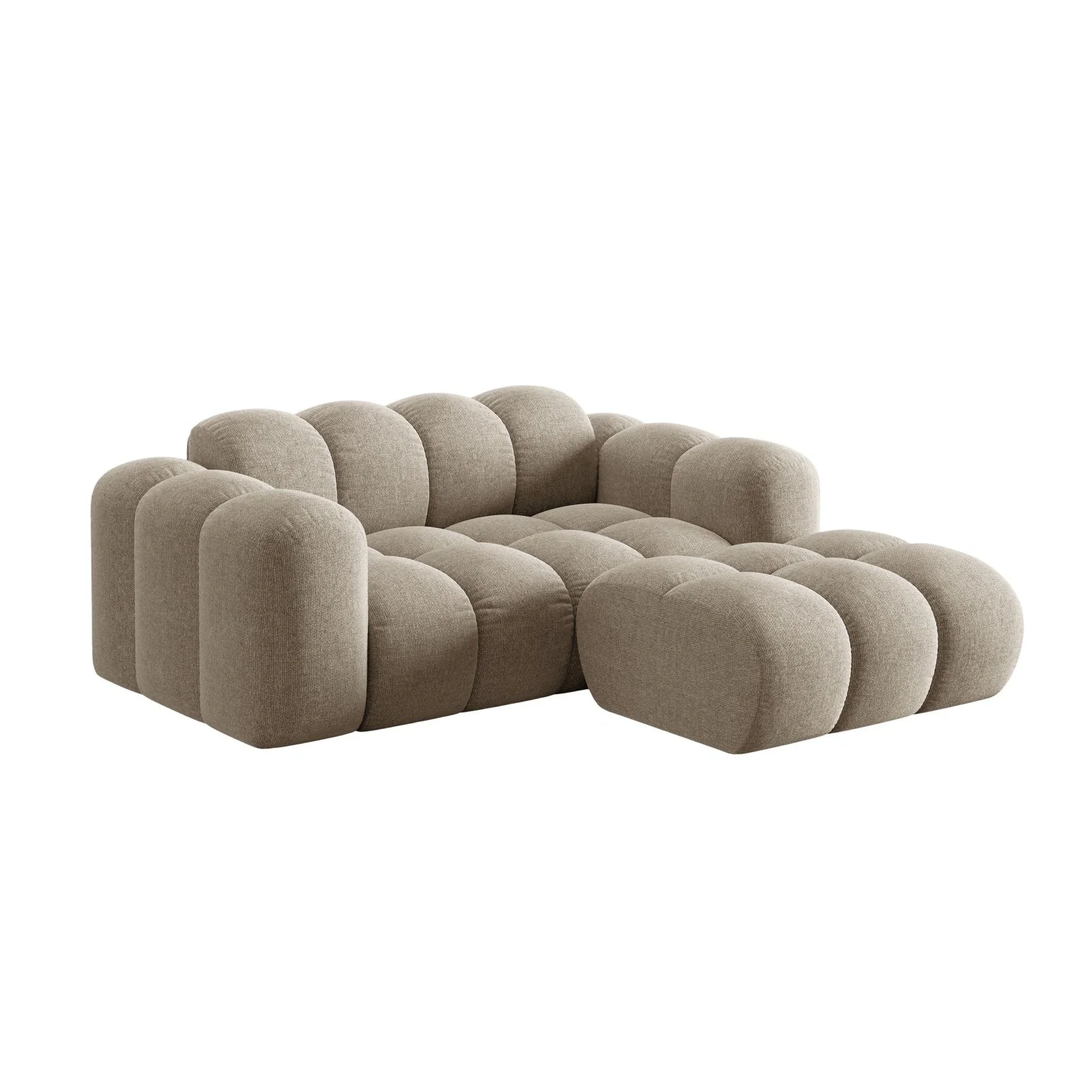 Treno 2-Sitzer Ecksofa, Rechte Seite, aus Samt oder Chenille, 180x164 cm - Image 10