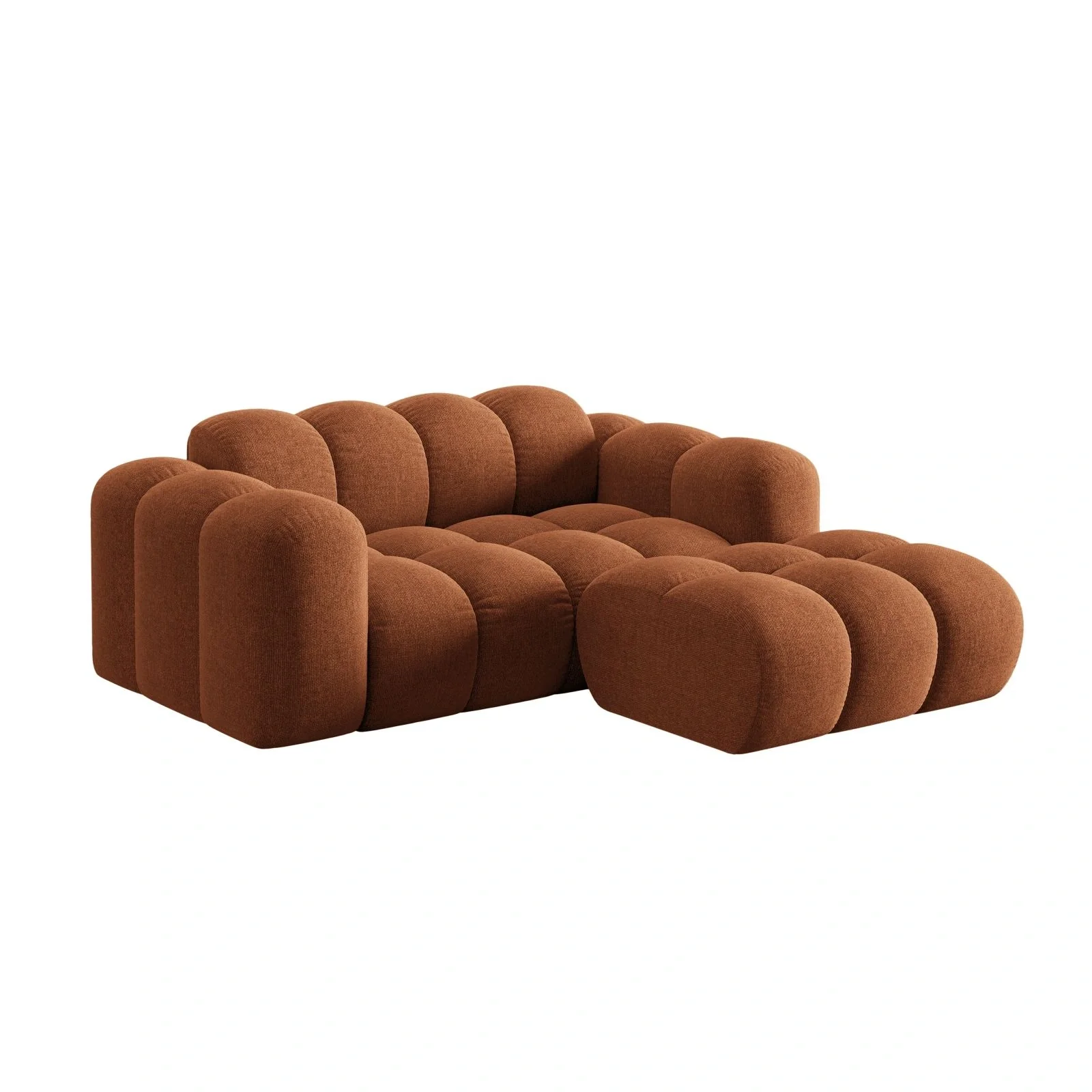 Treno 2-Sitzer Ecksofa, Rechte Seite, aus Samt oder Chenille, 180x164 cm - Image 16