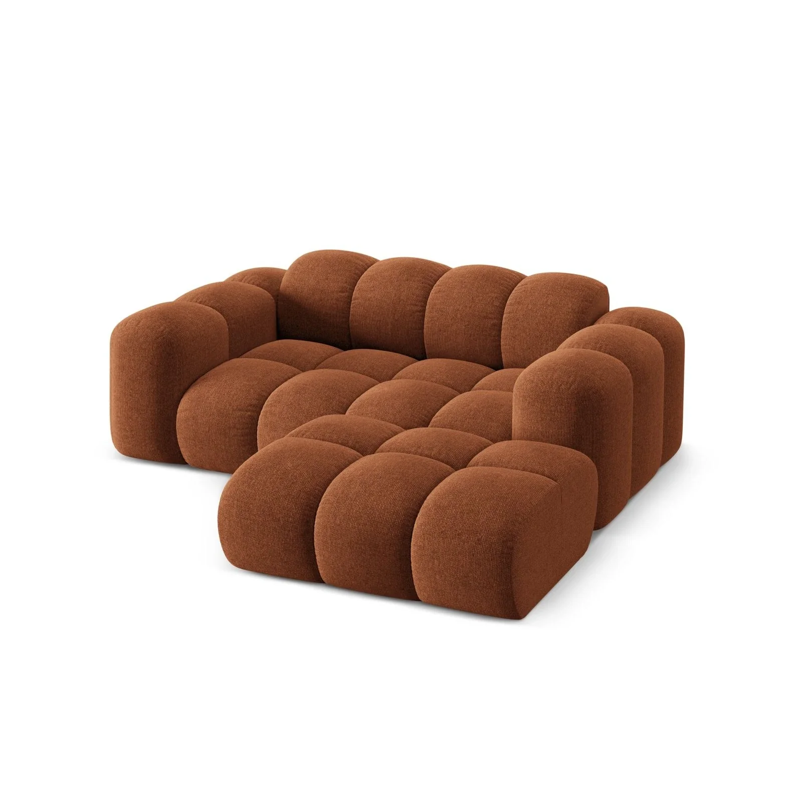 Treno 2-Sitzer Ecksofa, Rechte Seite, aus Samt oder Chenille, 180x164 cm - Image 17