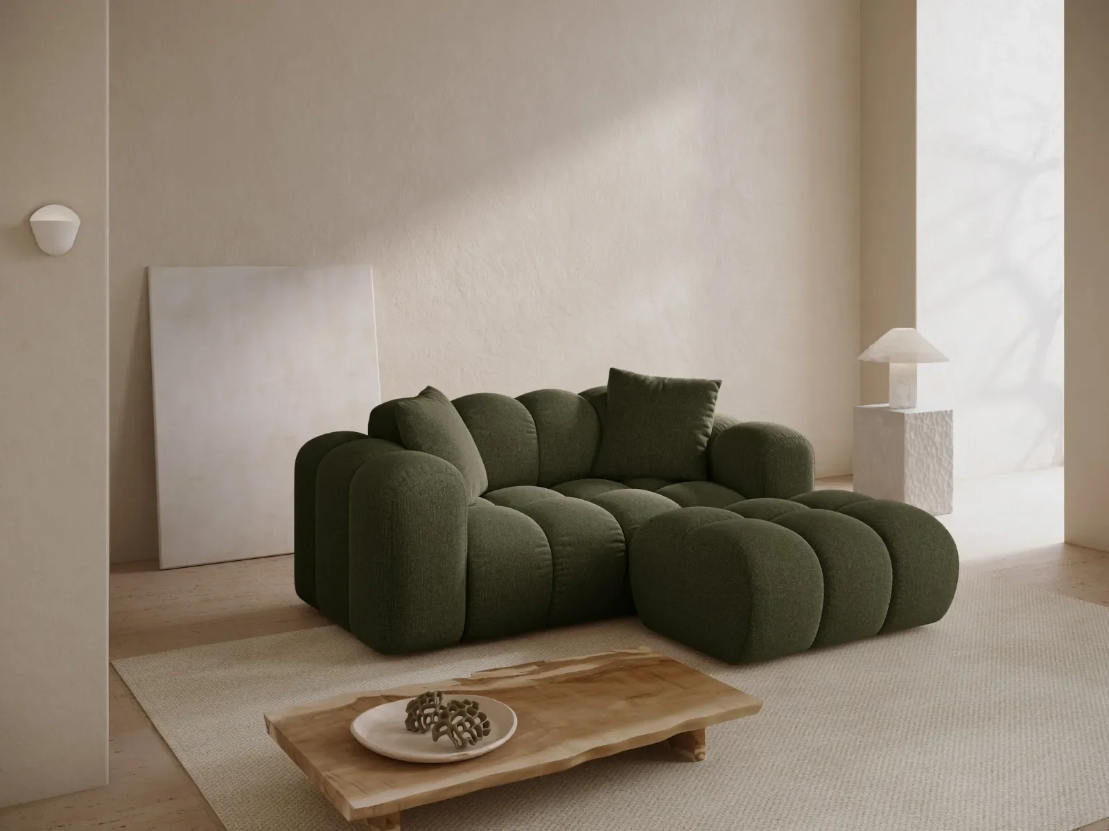 Treno 2-Sitzer Ecksofa, Rechte Seite, aus Samt oder Chenille, 180x164 cm - Image 20