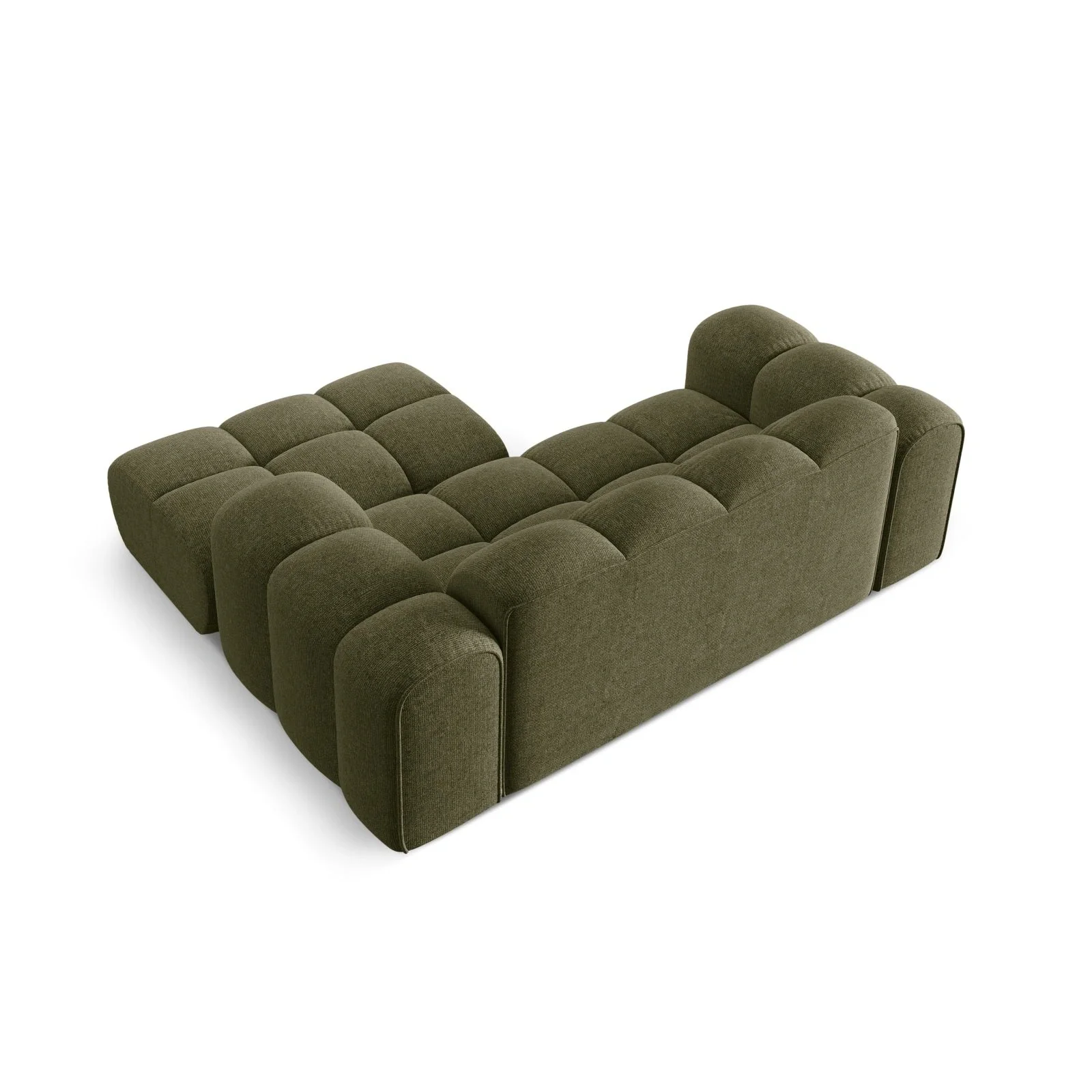 Treno 2-Sitzer Ecksofa, Rechte Seite, aus Samt oder Chenille, 180x164 cm - Image 24