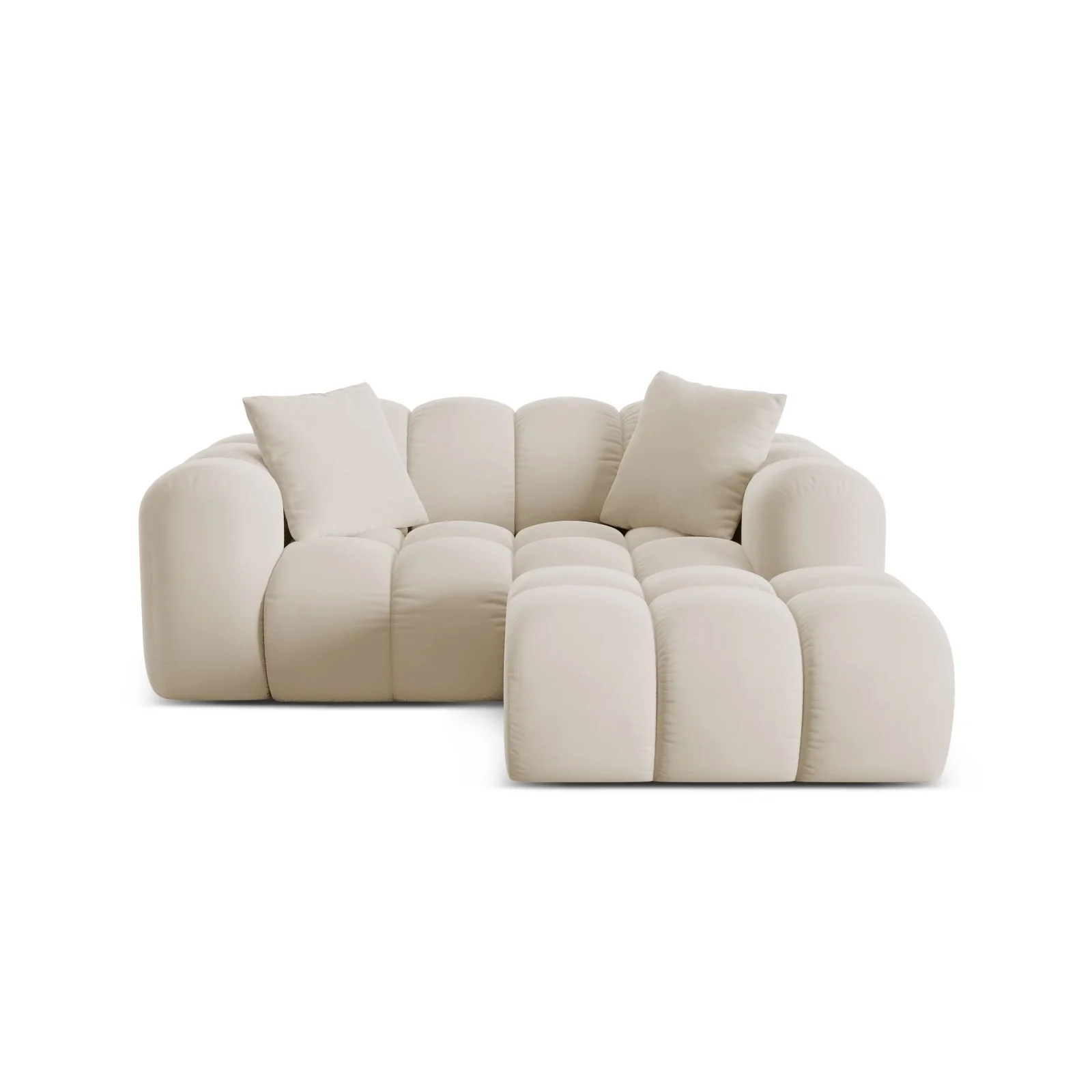 Treno 2-Sitzer Ecksofa, Rechte Seite, aus Samt oder Chenille, 180x164 cm - Image 37