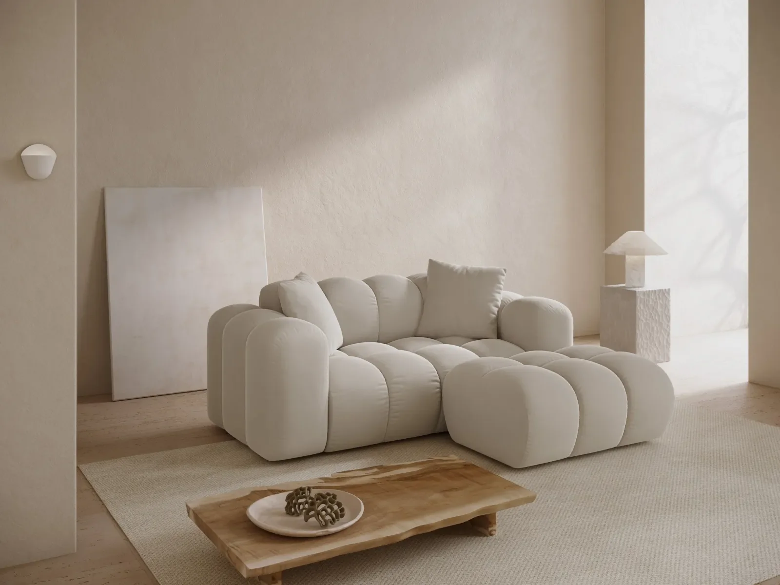 Treno 2-Sitzer Ecksofa, Rechte Seite, aus Samt oder Chenille, 180x164 cm - Image 38