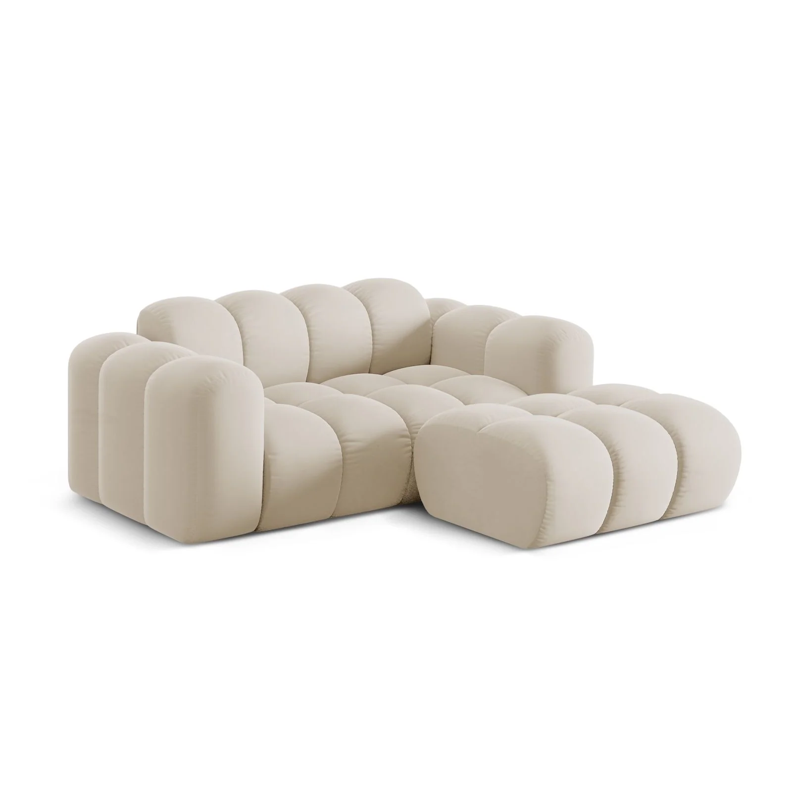 Treno 2-Sitzer Ecksofa, Rechte Seite, aus Samt oder Chenille, 180x164 cm - Image 40