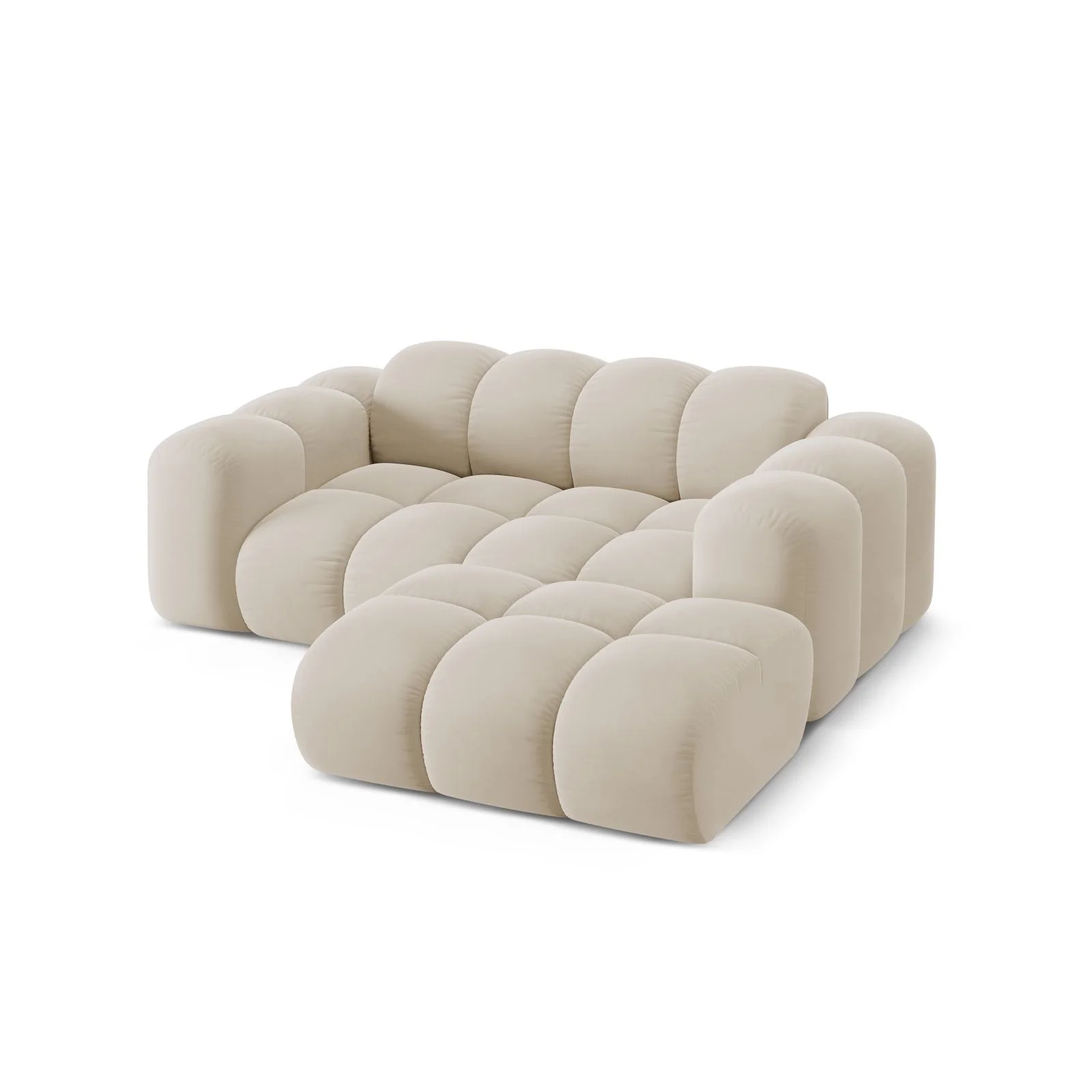 Treno 2-Sitzer Ecksofa, Rechte Seite, aus Samt oder Chenille, 180x164 cm - Image 41